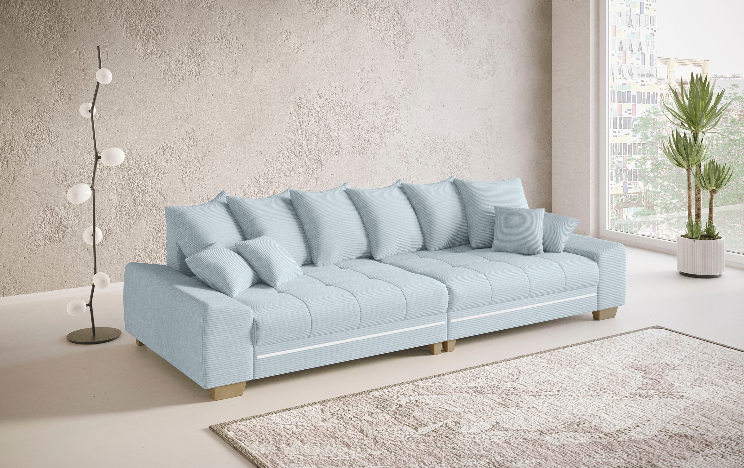 Mr. Couch Big-Sofa »Nikita II«, mit RGB-LED Beleuchtung, wahlweise mit Kaltschaum