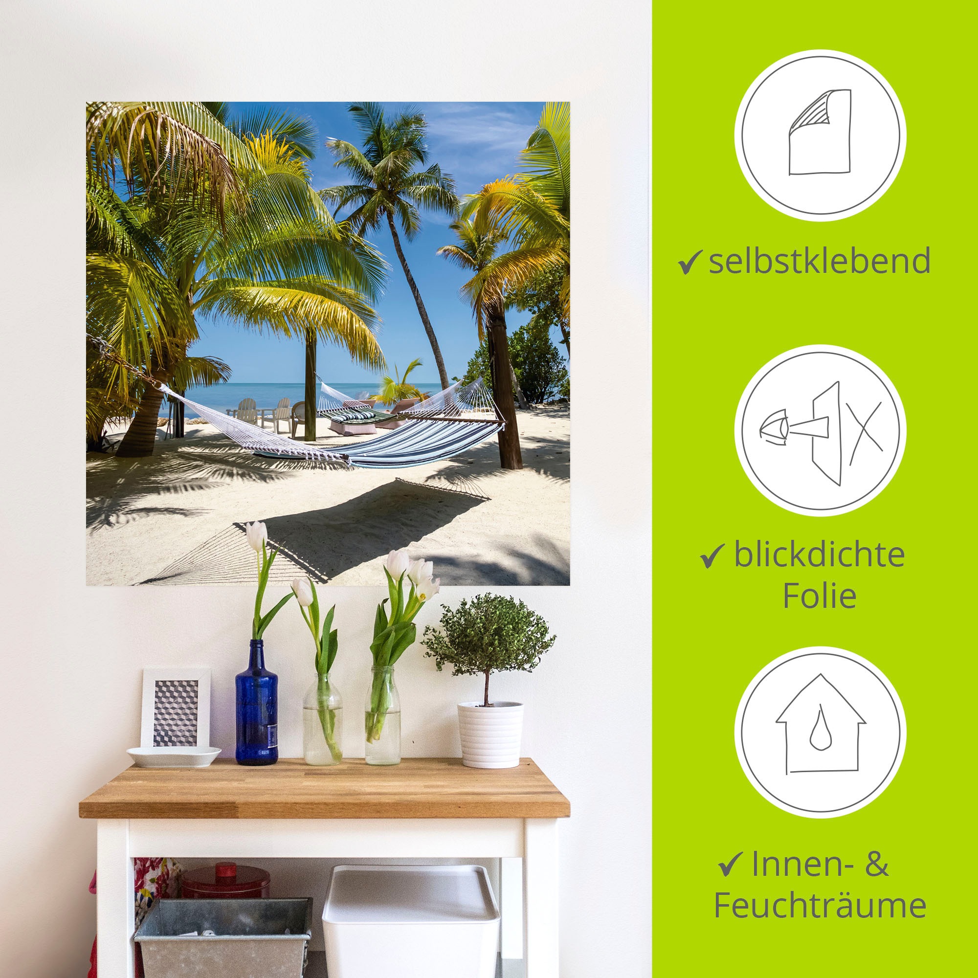 Artland Wandfolie »Florida Keys Strandleben«, Strand, (1 St.), selbstklebend