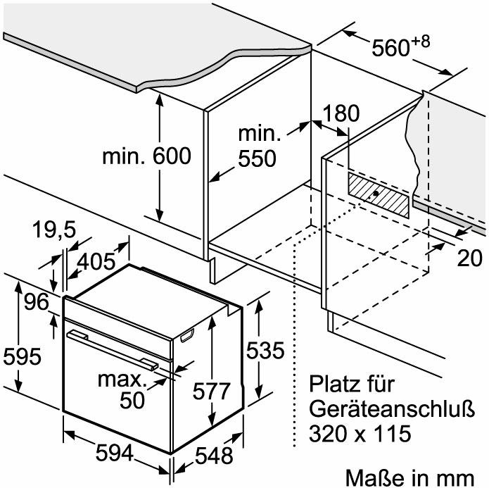 8. Bild von NEFF Einbaubackofen »B3CCE2AN0«, N 50, B3CCE2AN0, mit Teleskopauszug nachrüstbar, easyClean, mit Hide®
