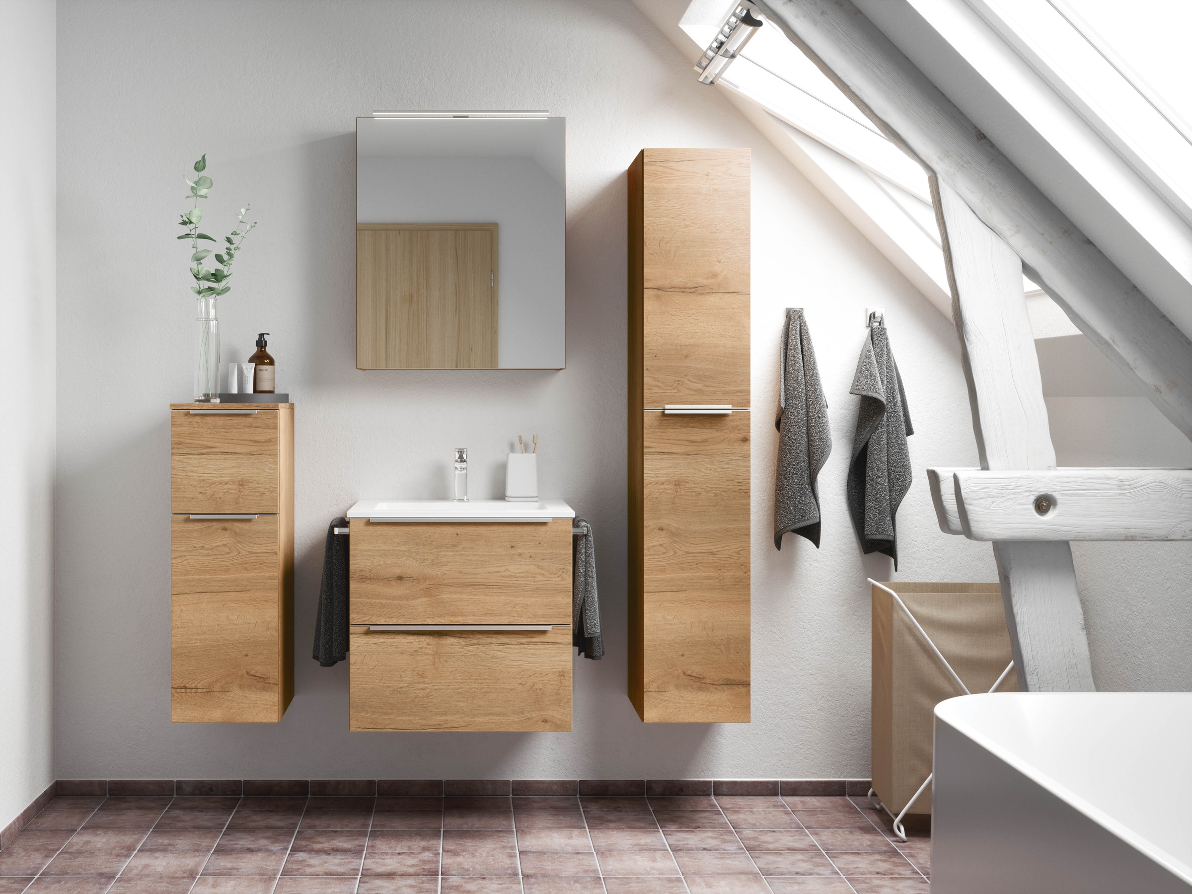 nobilia® Badmöbel-Set »Levere« vormontiert, mit Soft-Close, 4 Stk. tlg. günstig online kaufen