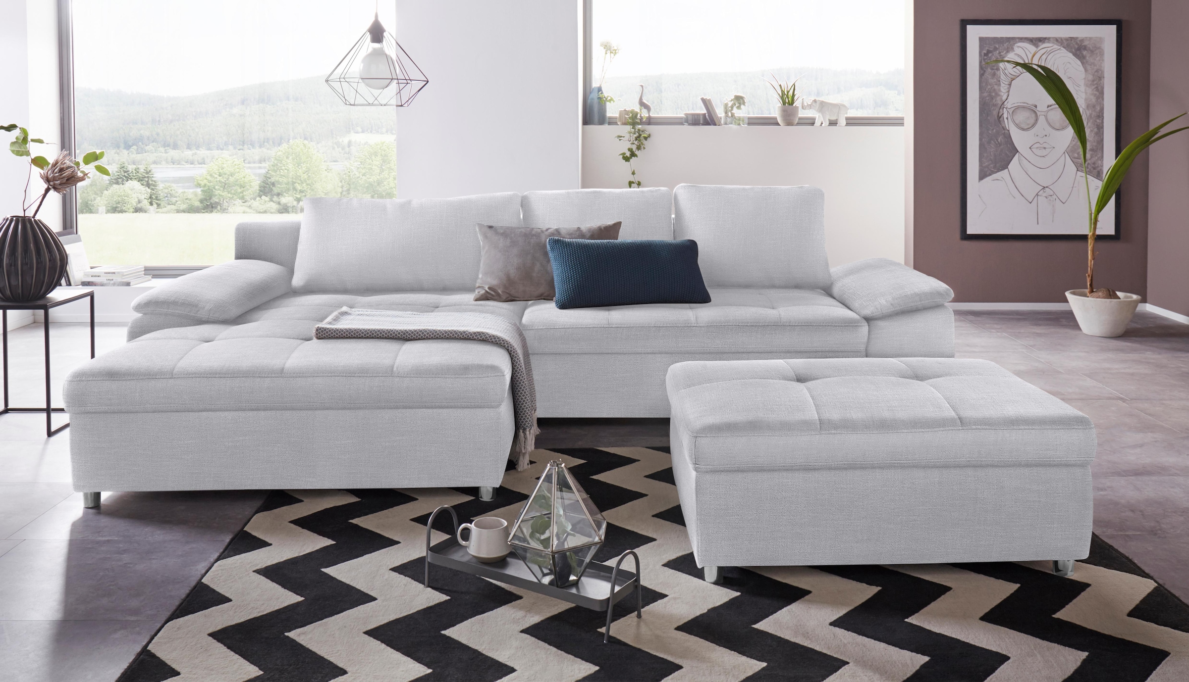 sit&more Ecksofa Labene, wahlweise mit Bettfunktion und Bettkasten, inkl. R günstig online kaufen