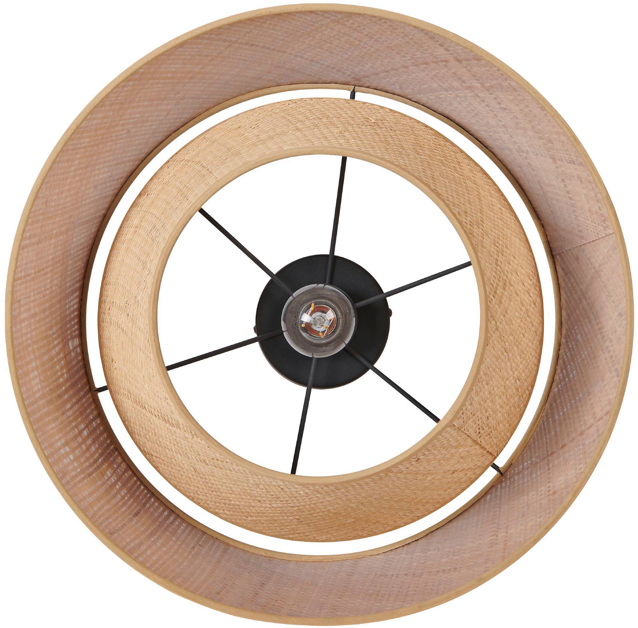 EGLO Deckenleuchte »Marford Deckenlampe, Wohnzimmerlampe Decke Boho, Japanisch, E27, Lampe« E27 1 Stk. Wand-/Deckenleuchte - H19 x Ø50 cm - schwarz - 1X60W exkl.