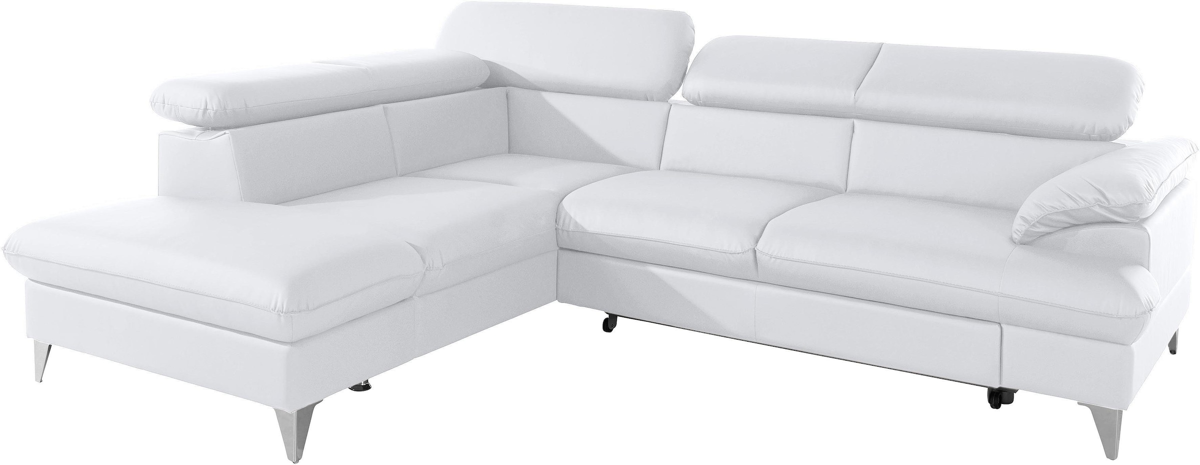 COTTA Polstergarnitur »Caluso L-Form«, Set bestehend aus: Ecksofa mit Kopfteilverstellung & Hocker