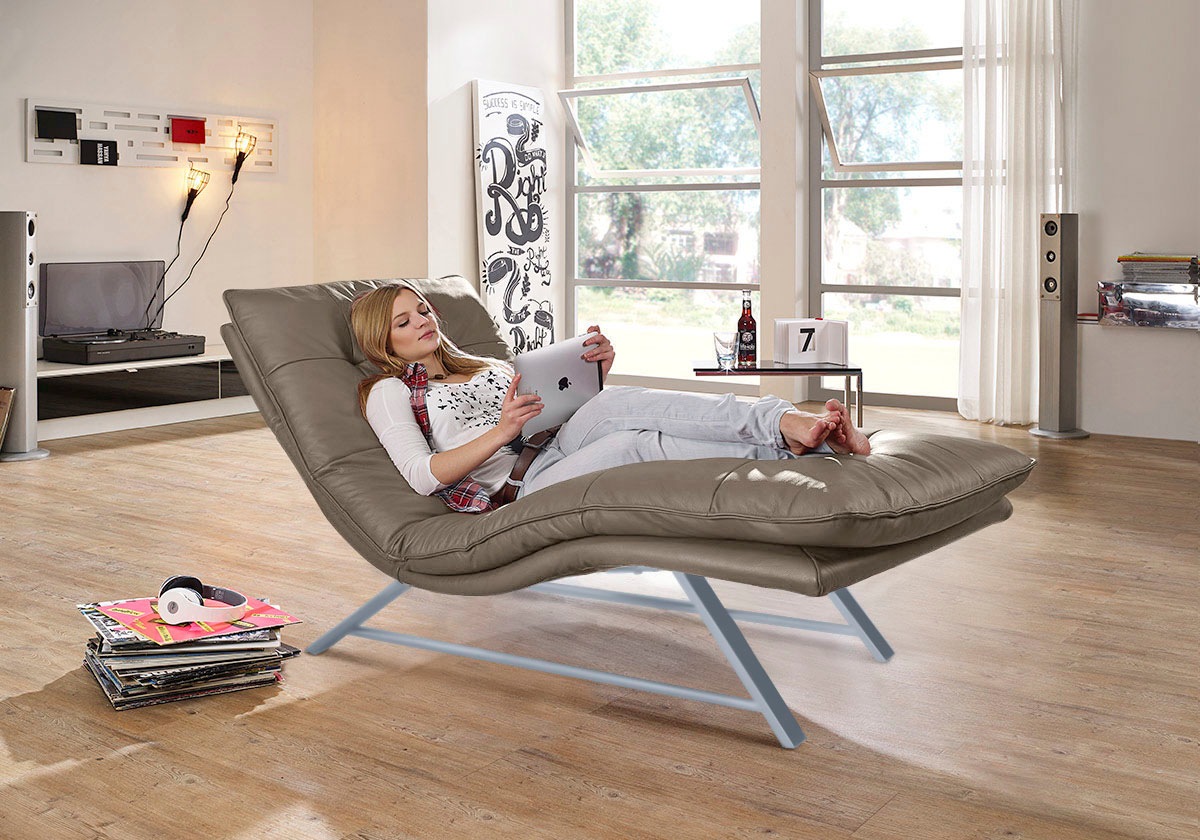 W.SCHILLIG Relaxliege »daily dreams«, in Waffelkissen-Optik, wahlweise mit Motor, Kufengestell, in 2 Breiten