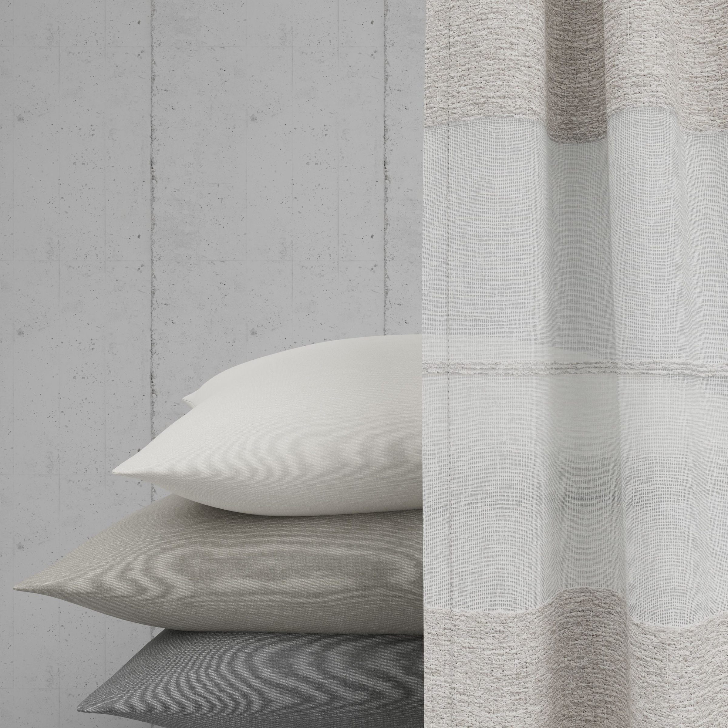 Neutex for you! Vorhang »FENJA« Multifunktionsband 1 Stk. tlg. Halbtransparenter Jacquardstoff mit Streifenstruktur