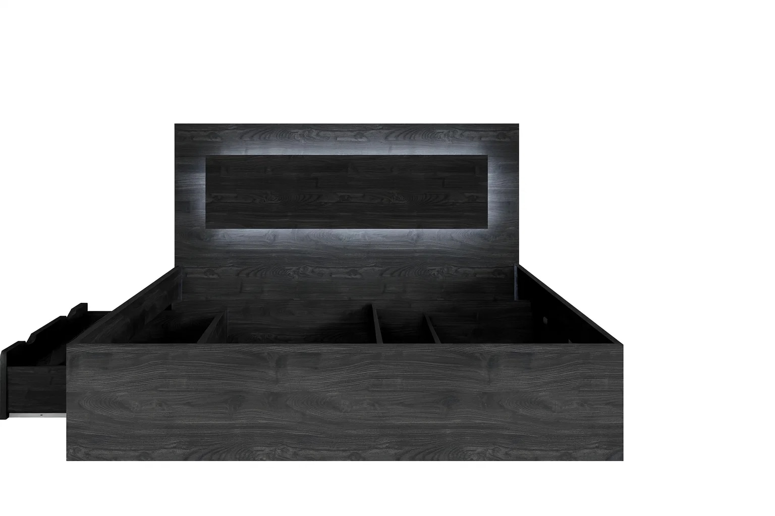 Home affaire Bett »PRESSAC mit Schubladen und Beleuchtung, in 2 Breiten - 160 und 180 cm« Bettgestell mit Schubladen, ohne Lattenrost und Matratze