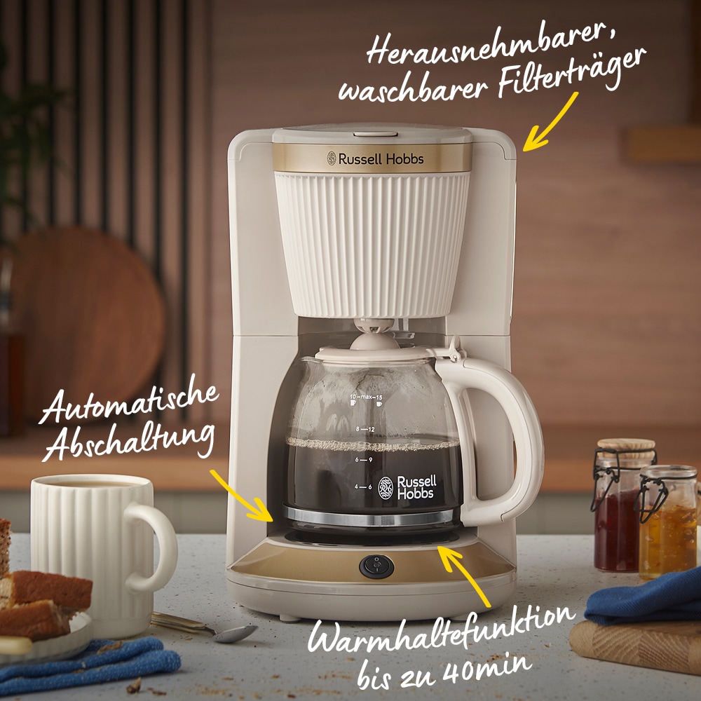 RUSSELL HOBBS Filterkaffeemaschine »Stone 26781-56« 1,25 l Kaffeekanne 1,25l Glaskanne, Warmhaltefunktion, WhilTech-Brühtechnologie