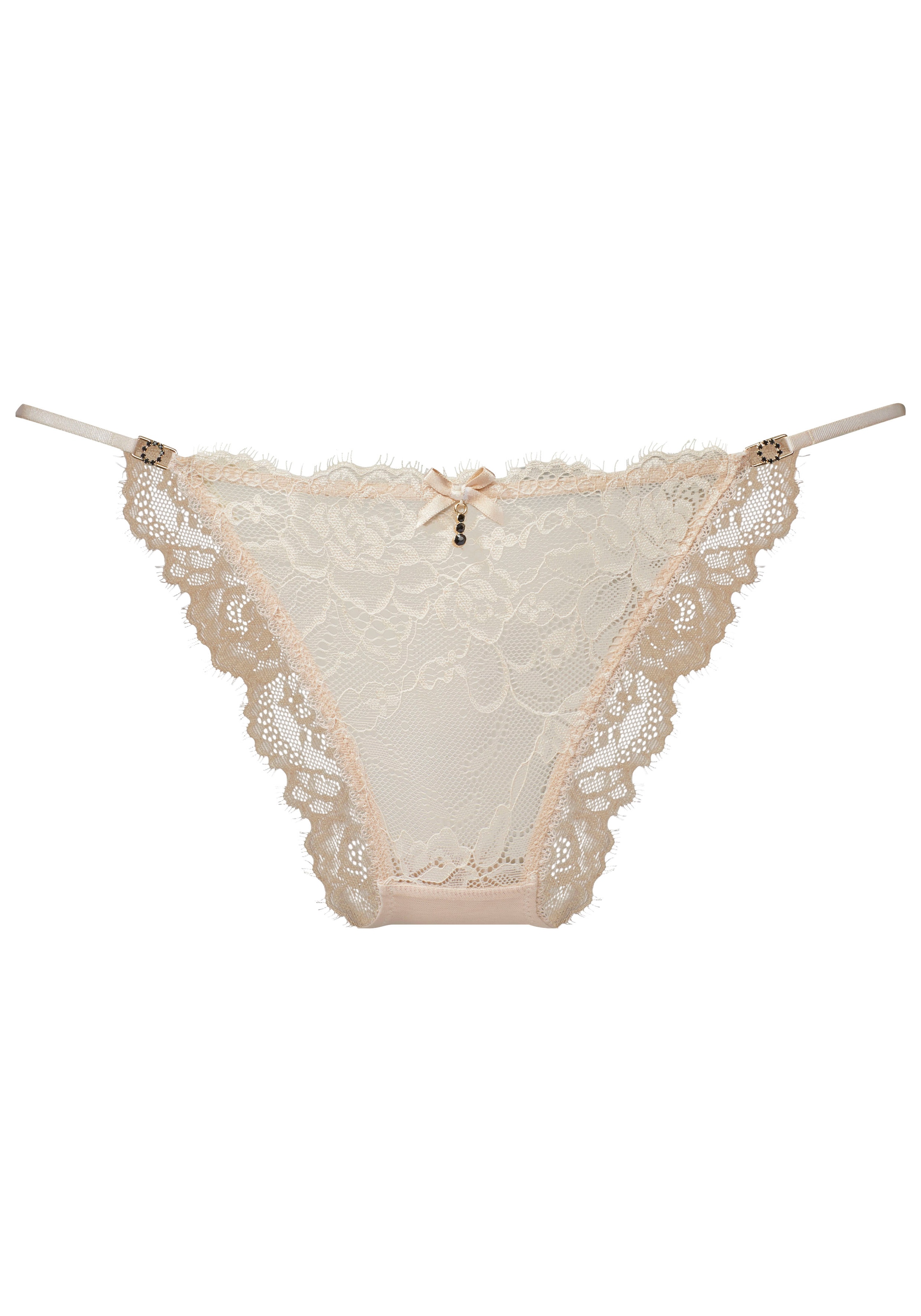 LASCANA Tanga »Samara«, mit feiner Satinschleife und extravaganten Strassaccessoires