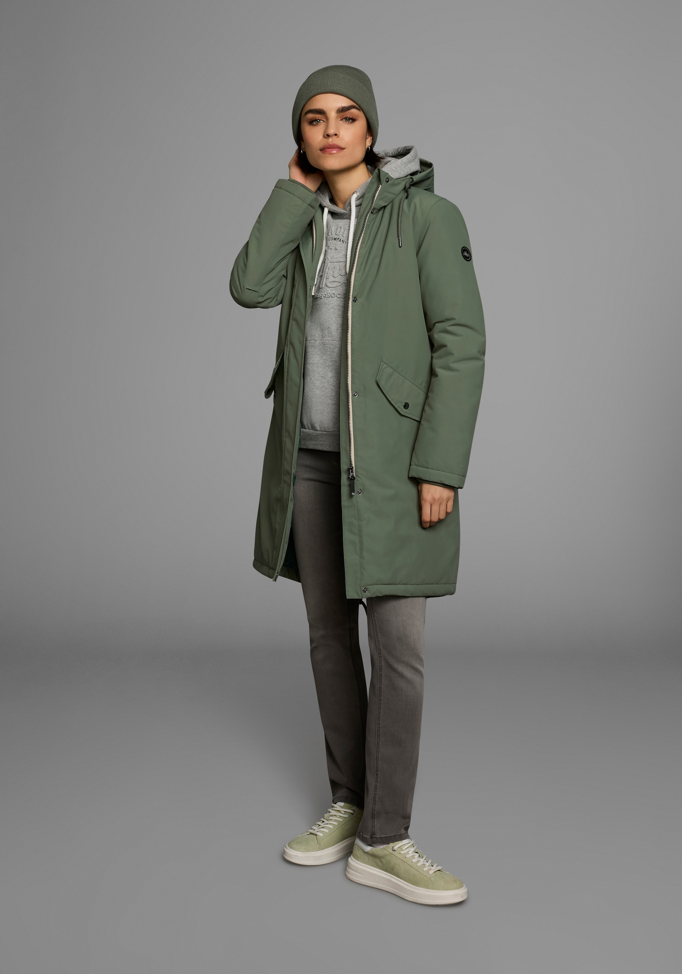 Polarino Parka, mit Kapuze, Atmungsaktiv, winddicht, wasserdicht, Im Oversize Look