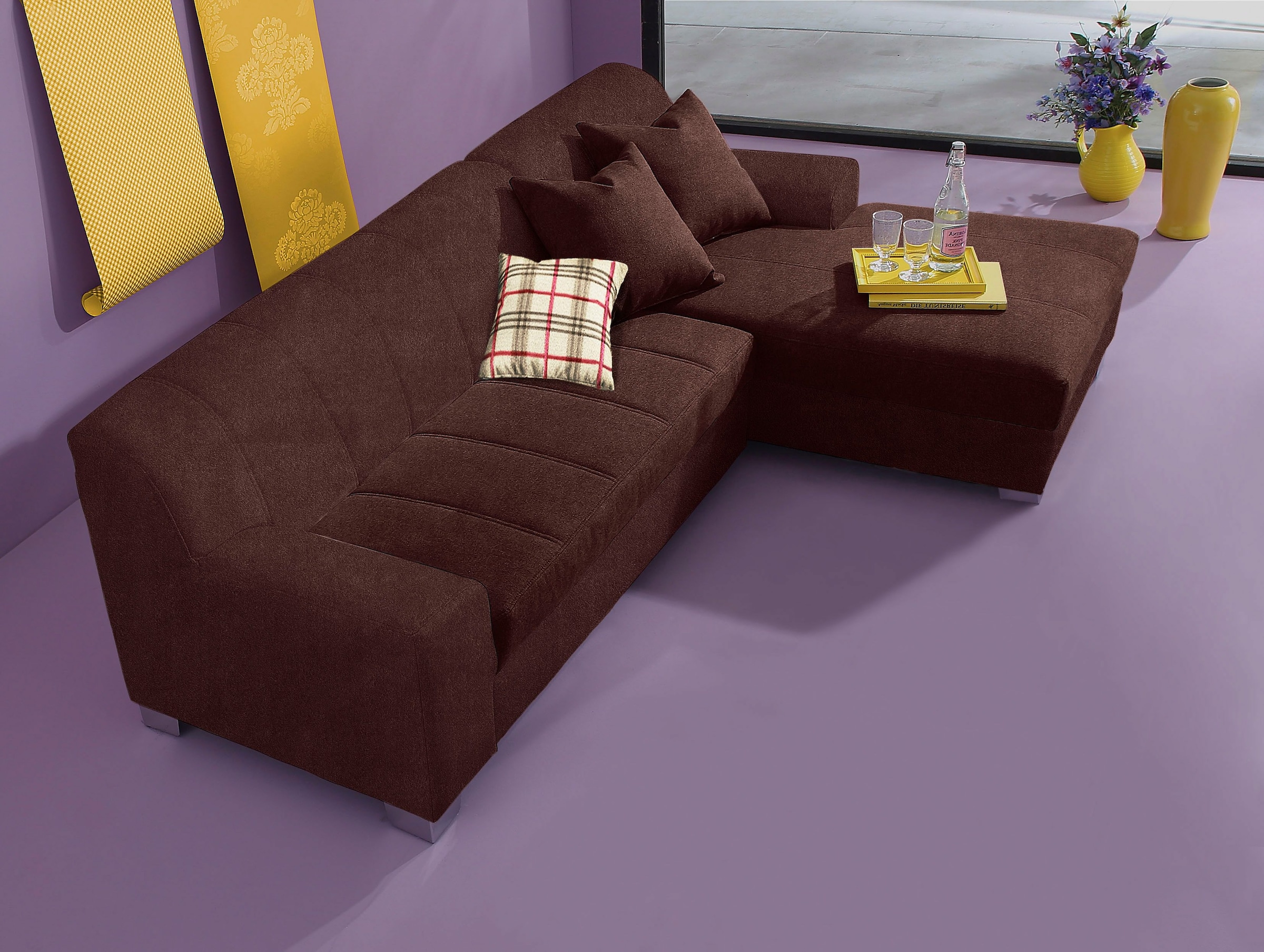 Home affaire Ecksofa »Anzio, elegant und gemütlich, Breite 239cm, L-Form« w günstig online kaufen