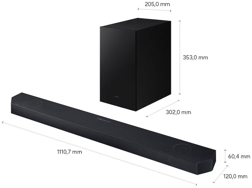 Samsung Soundbar »HW-Q610GH« 3.1.2 (Bluetooth | WLAN (WiFi) Bassregelung | Lautstärkeregelung | Nacht Modus | Pairing ) 3.1.2-Kanal Surround-Sound, Kabelloser 6,5"-Subwoofer, Dolby Atmos