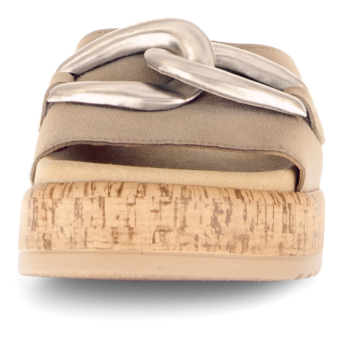 Gabor Pantolette, Plateau, Sommerschuh, Schlupfschuh mit bezogener Zierkette