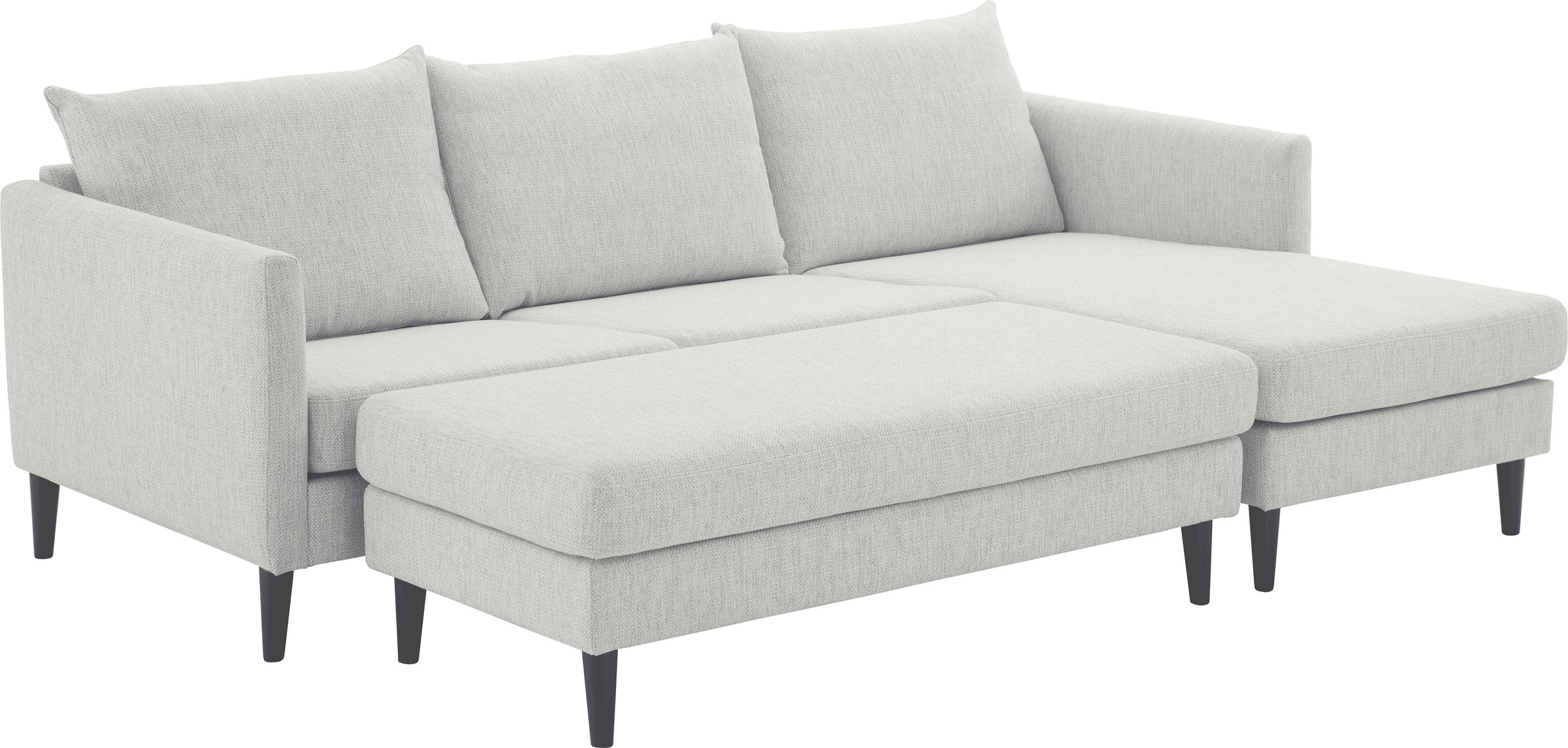 ATLANTIC home collection Ecksofa »Rekvik L-Form«, mit Wellenunterfederung, Ottomane beidseitig montierbar