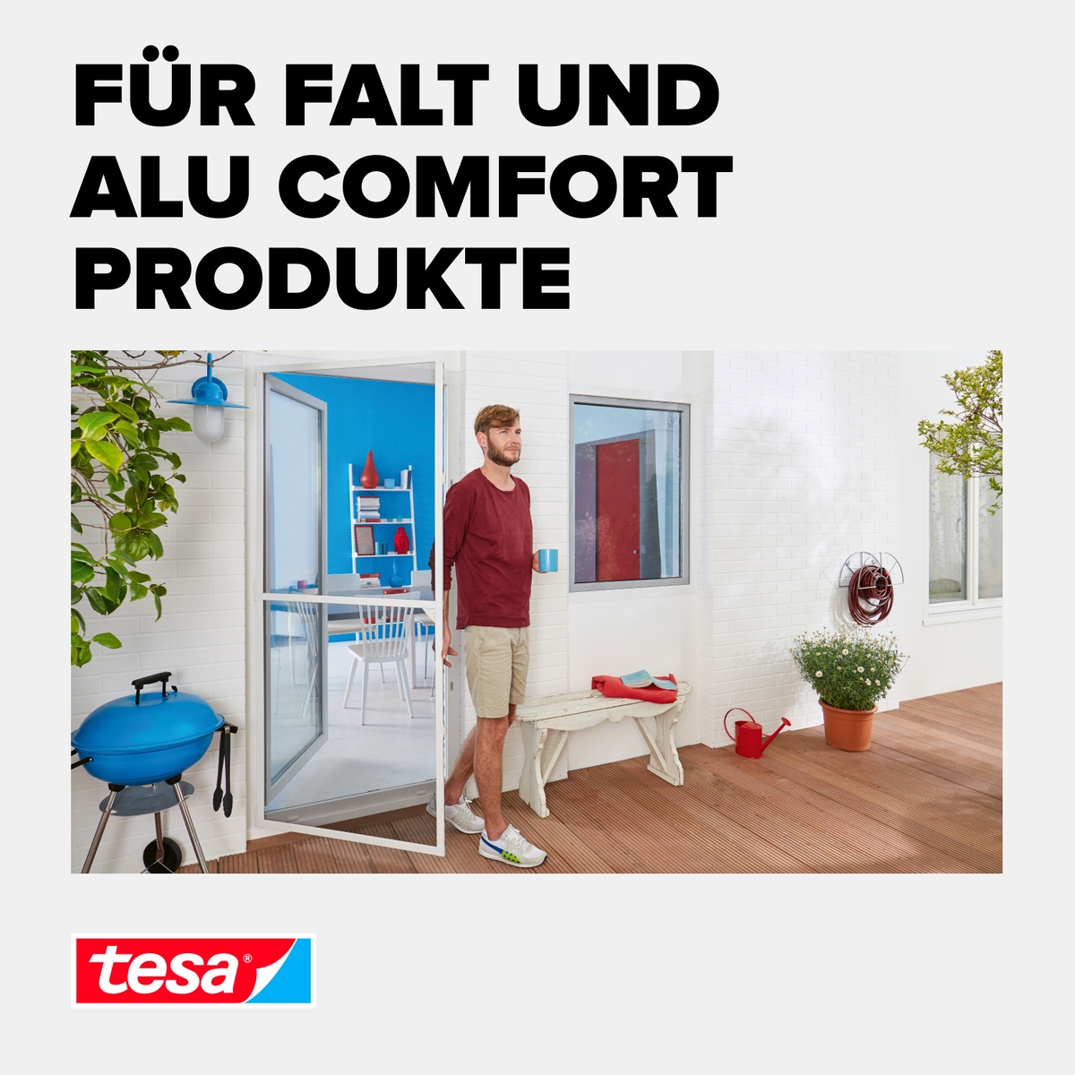tesa Fliegengitter-Gewebe »Insect Stop Fliegengitter Ersatzrolle Fiberglas-Gewebe - 1.0 m x 1.2 m«, Mückennetz für Fenster - Ersatz-Rolle