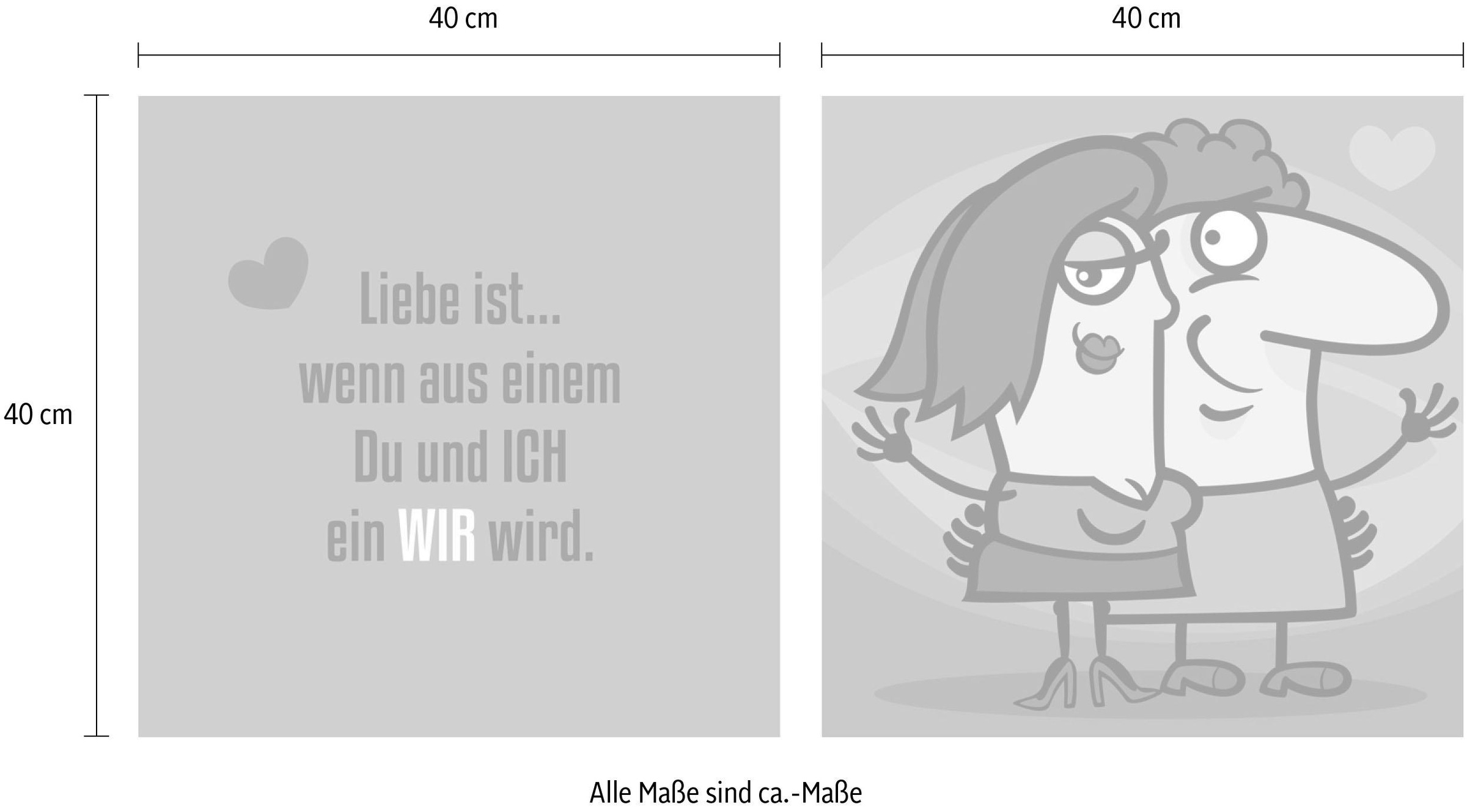 queence Leinwandbild »Wir«, (Set), 2er-Set