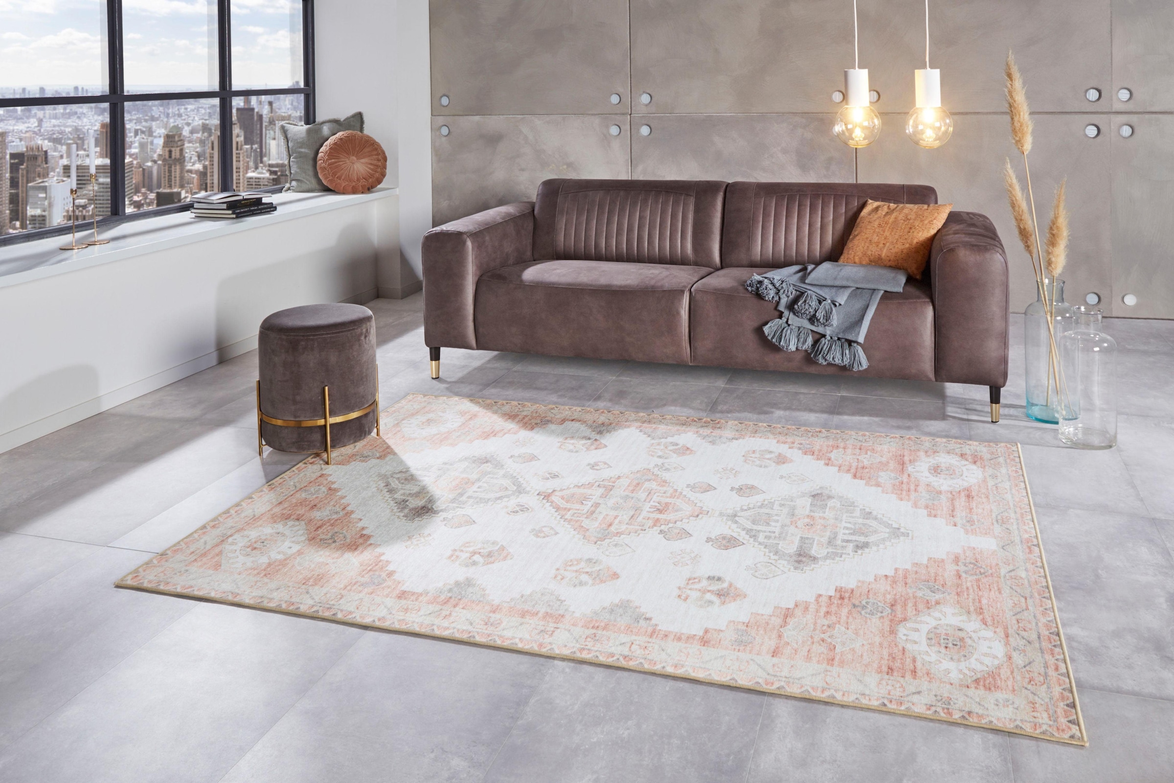 Home affaire Teppich »Amell«, rechteckig, 6 mm Höhe, Orient Optik, flach, Rutschhemmende Rückenbeschichtung, Robust