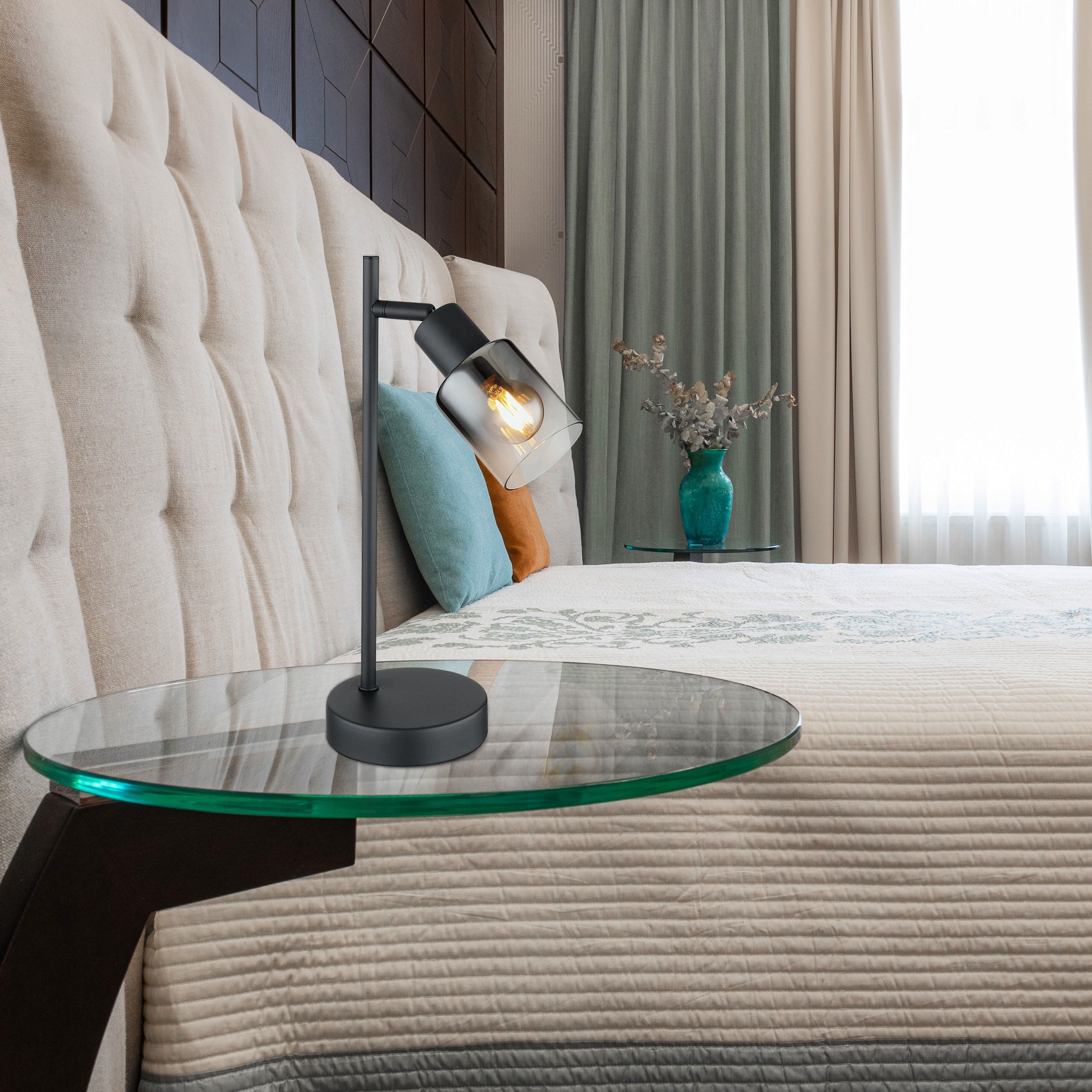 GLOBO LIGHTING Tischleuchte »HUBERTUS« E14 1 Stk. Tischlampe Nachttischlamp günstig online kaufen