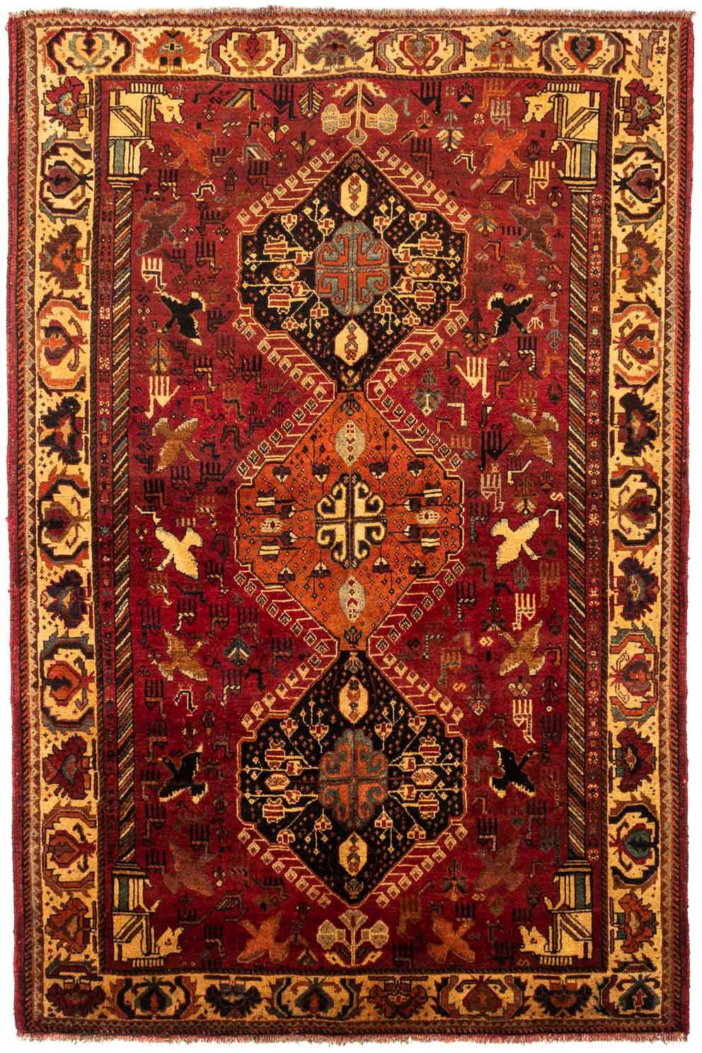 morgenland Wollteppich »Shiraz Medaillon 257 x 157 cm«, rechteckig, 1 mm Hö günstig online kaufen