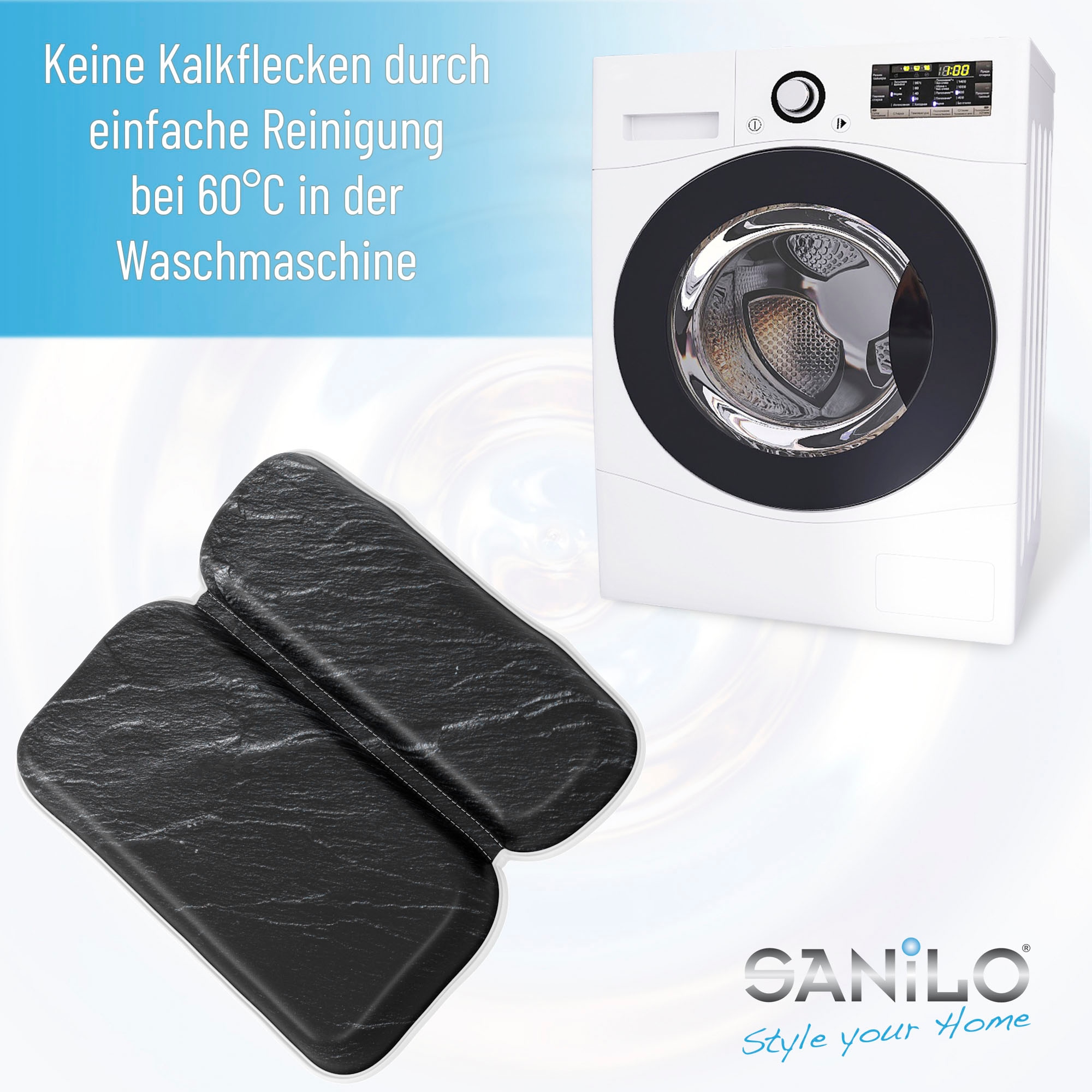 Sanilo Nackenkissen »Badewannenkissen Granit«, bequem, rutschfest, kräftige Farben, mit 7 starken Saugnäpfen