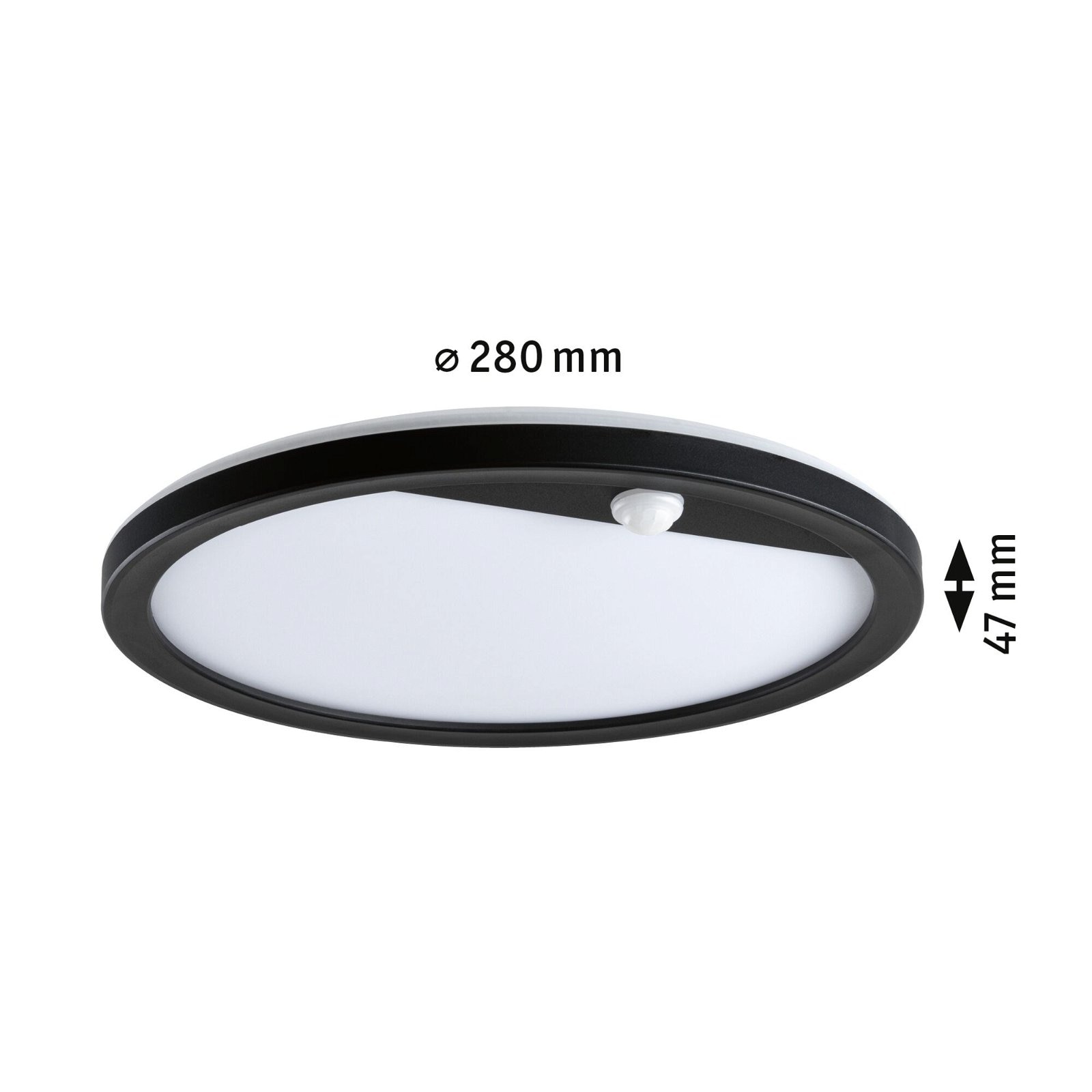 Paulmann LED Außen-Wandleuchte »Außenpanel Lamina rund 280mm 3000K 14,5W 1200lm 230V Kunststoff«, 1 flammig, Backlight Bewegungsmelder seewasserresistent IP44 1200lm