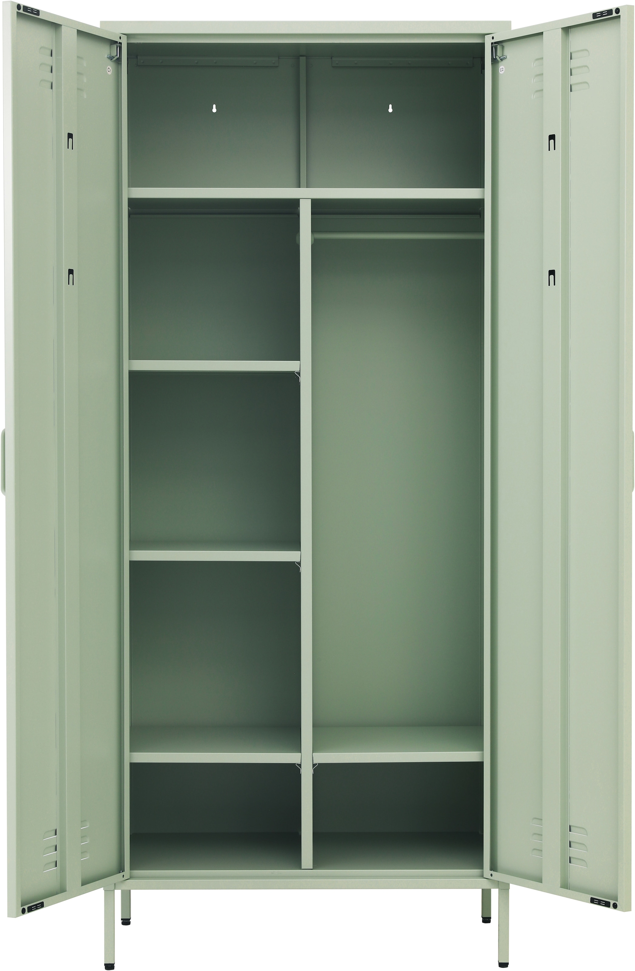 INOSIGN Drehtürenschrank »Kleiderschrank Schrank Metallschrank Mehrzweckschrank Siena Spind« in 4 Farben aus Metall,  in der Höhe verstellbar, abschließbar