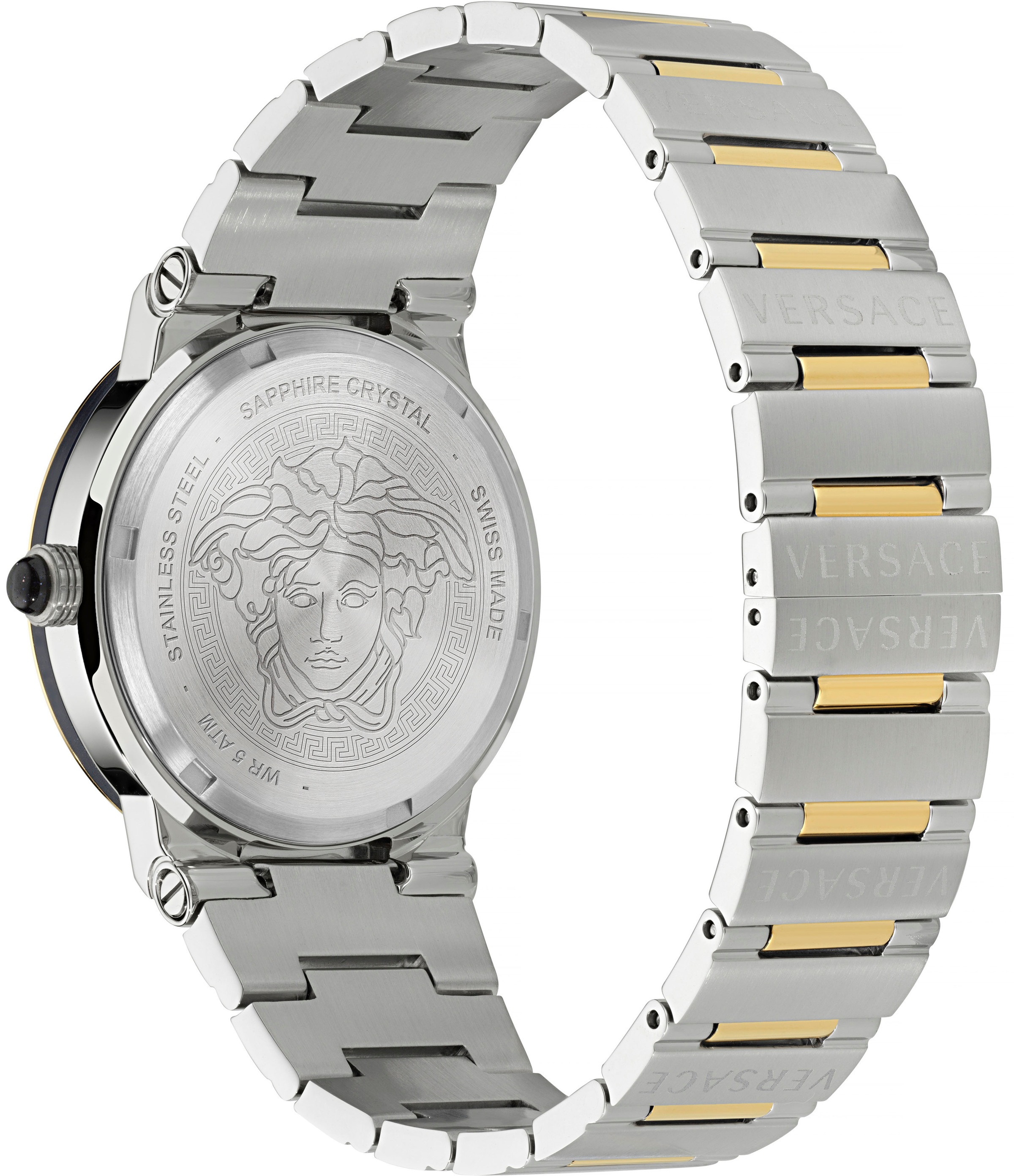 Versace Quarzuhr »GRECA LOGO MOONPHASE«, Armbanduhr, Damenuhr, Saphirglas, Datum, Swiss Made, Mondphase