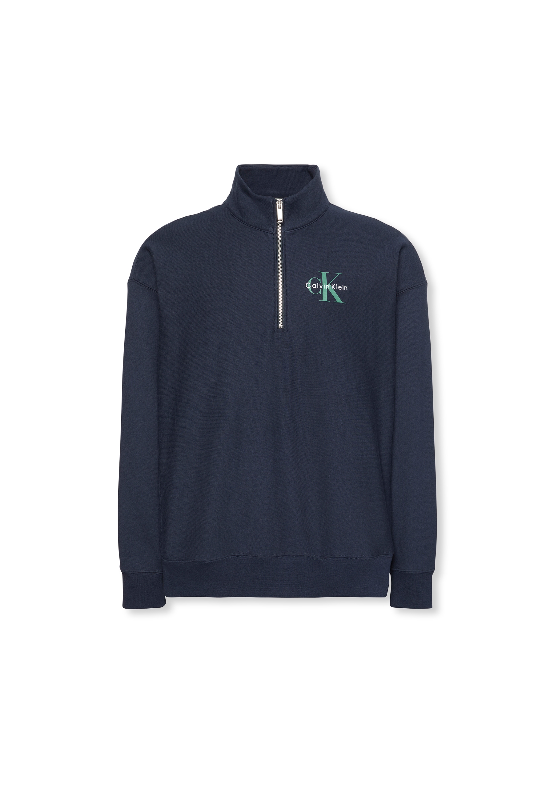 Calvin Klein Jeans Sweatshirt »LS EU 350TERRY MICRO MONOLOGO QT«, Regular fit, Stehkragen und Reißverschluss
