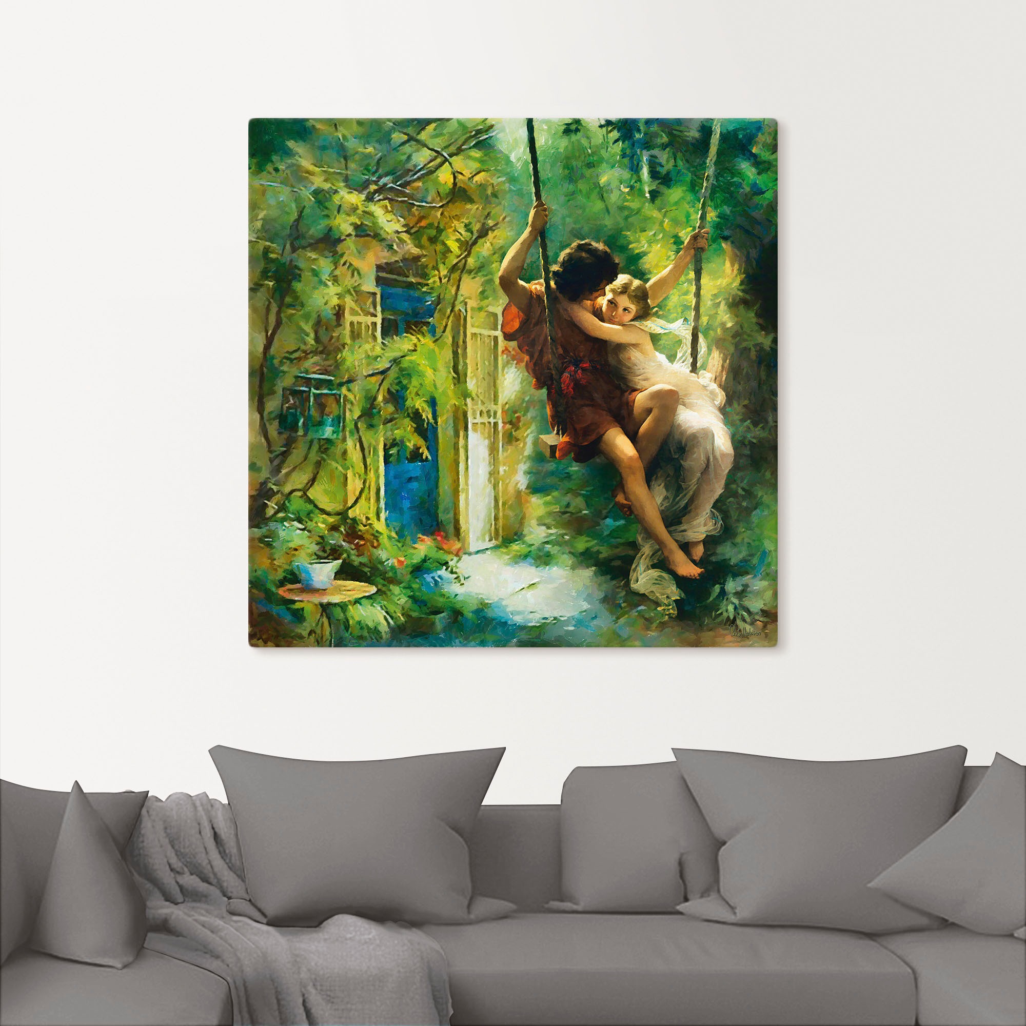 Artland Wandbild »Paar auf einer Schaukel«, Bilder von Liebespaaren, (1 St.), als Leinwandbild, Wandaufkleber in verschied. Größen