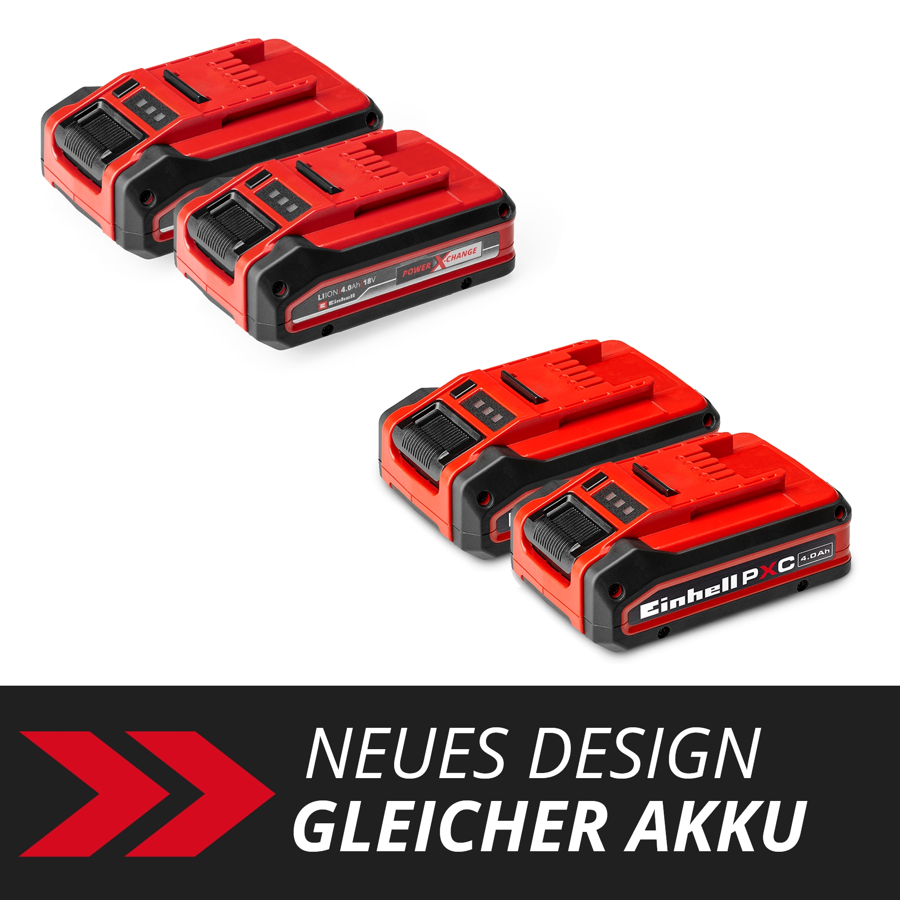 Einhell Akku »18V 4Ah PXC Plus Twinpack« 18 V, 4 Ah, universell verwendbar für alle Power X-Change Geräte