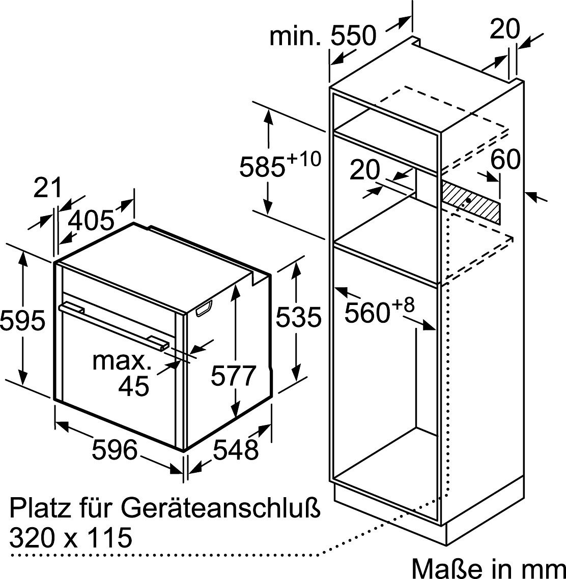 9. Bild von NEFF Dampfbackofen »B45FS22N0«, N 90, B45FS22N0, mit Teleskopauszug nachrüstbar, easyClean, mit Slide&Hide®
