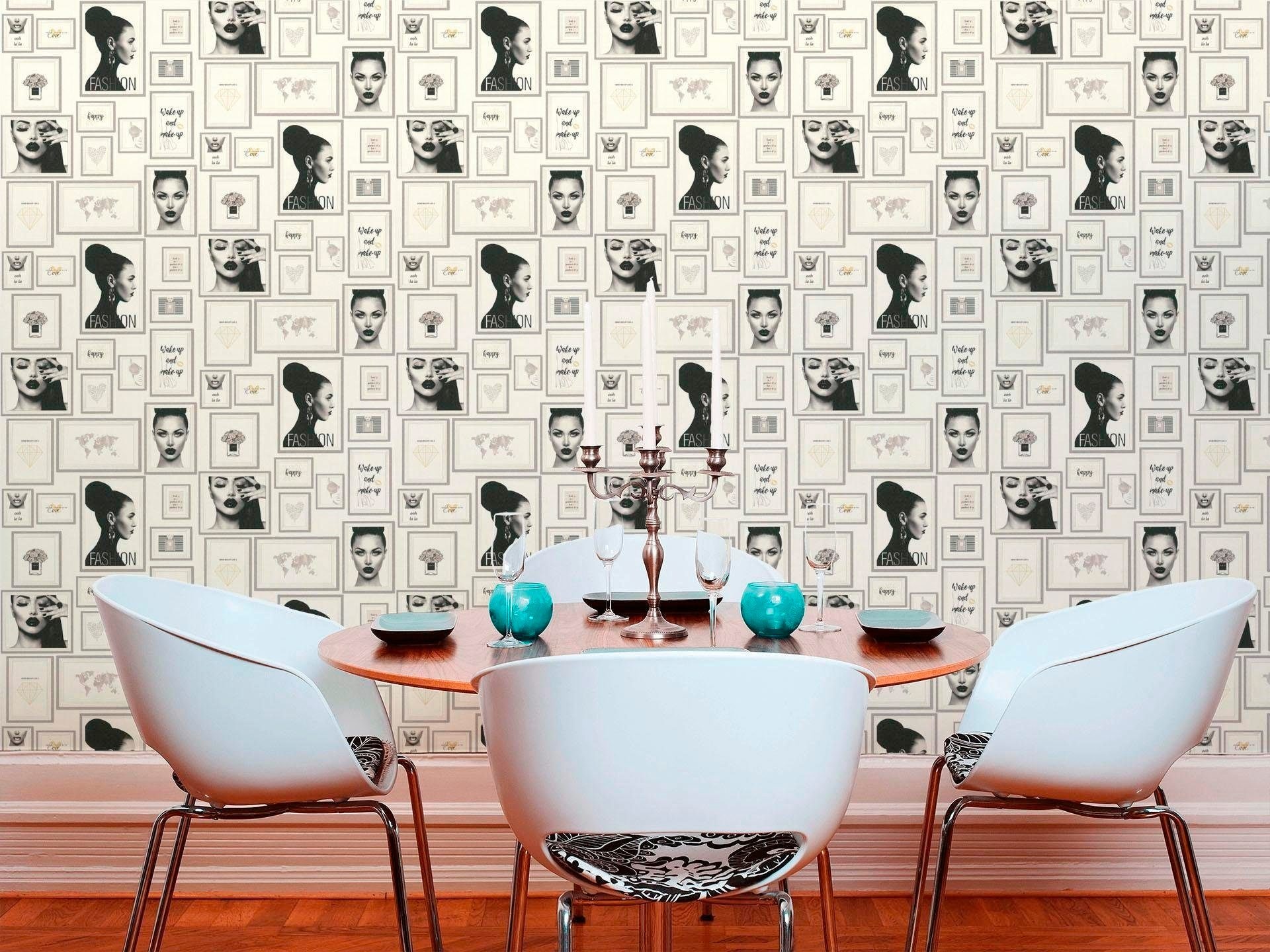 living walls Vliestapete »Metropolitan Stories Lola Paris«, Motiv-abstrakt-naturalistisch, Moderne Tapete Bildertapete Tapeten Wohnzimmer Schlafzimmer Küche Flur
