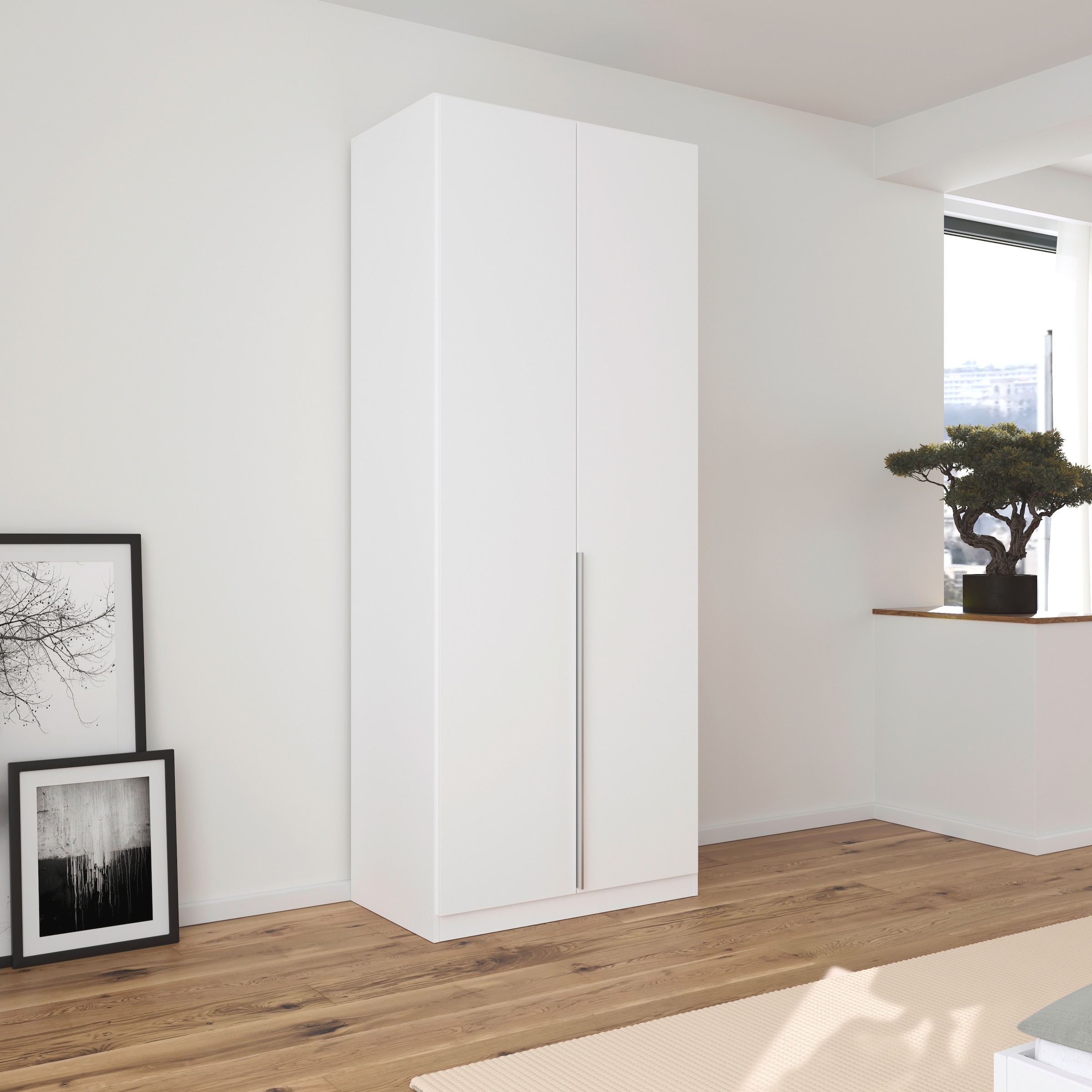 rauch Drehtürenschrank »Kleiderschrank Schrank Garderobe AGORDO TOPSELLER Schlafzimmer«, (in zwei Griff-Farben mit Dekor- oder Hochglanzfront), durchdachte Innenausstattung, in 6 Breiten und 2 Höhen MADE IN GERMANY