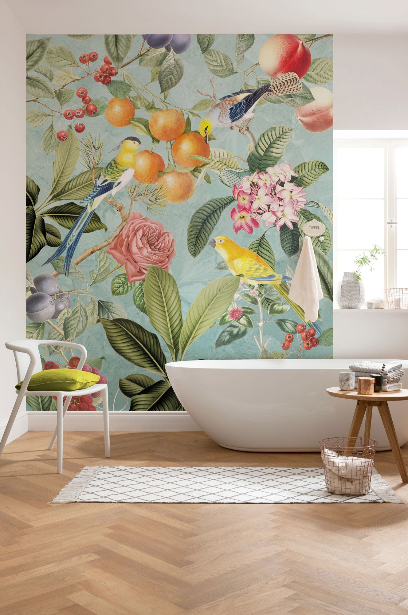 Komar Vliestapete »Digitaldruck Vlies - Birds and Berries - Größe 200 x 250 cm«, bedruckt, Wohnzimmer, Schlafzimmer