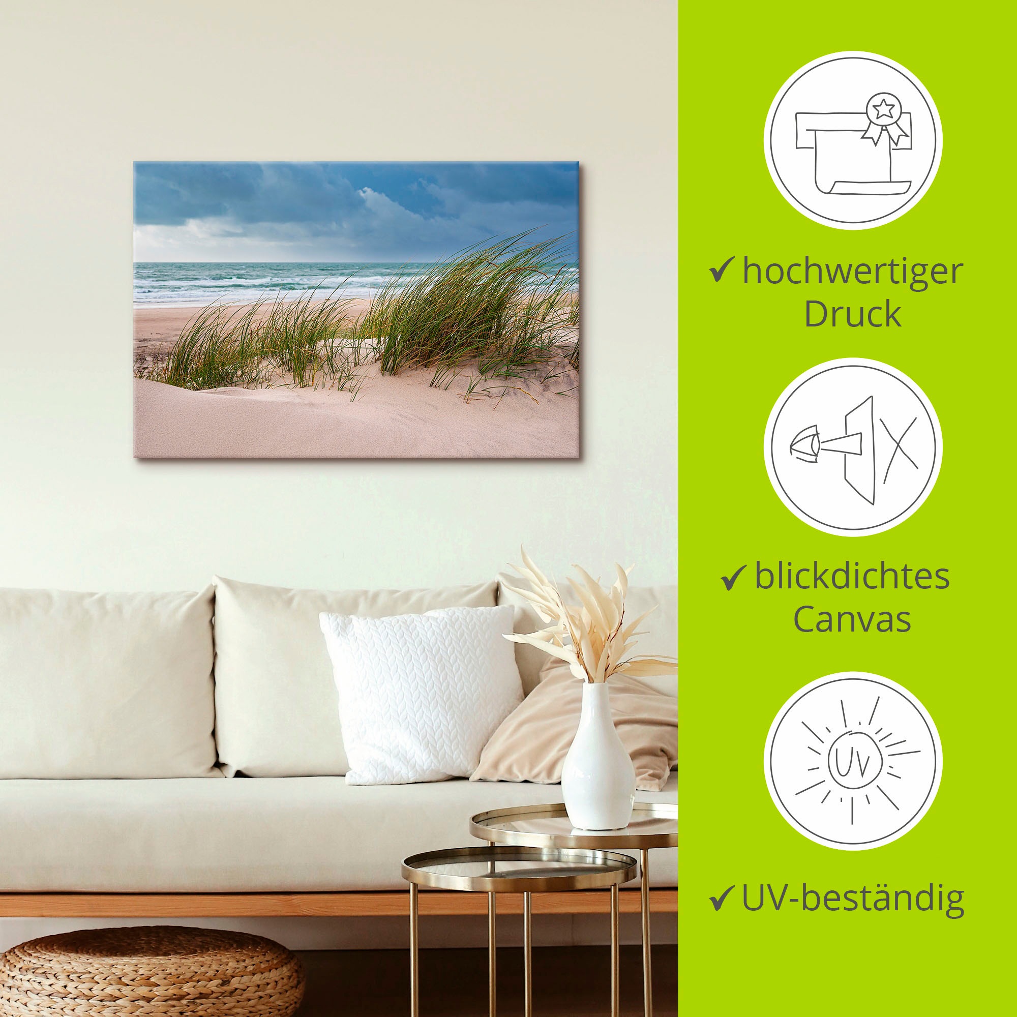 Artland Poster »Düne und Strand bei Hirtshals Dänemark I«, Küstenbilder, (1 St.), als Alubild, Outdoorbild, Leinwandbild in verschied. Größen
