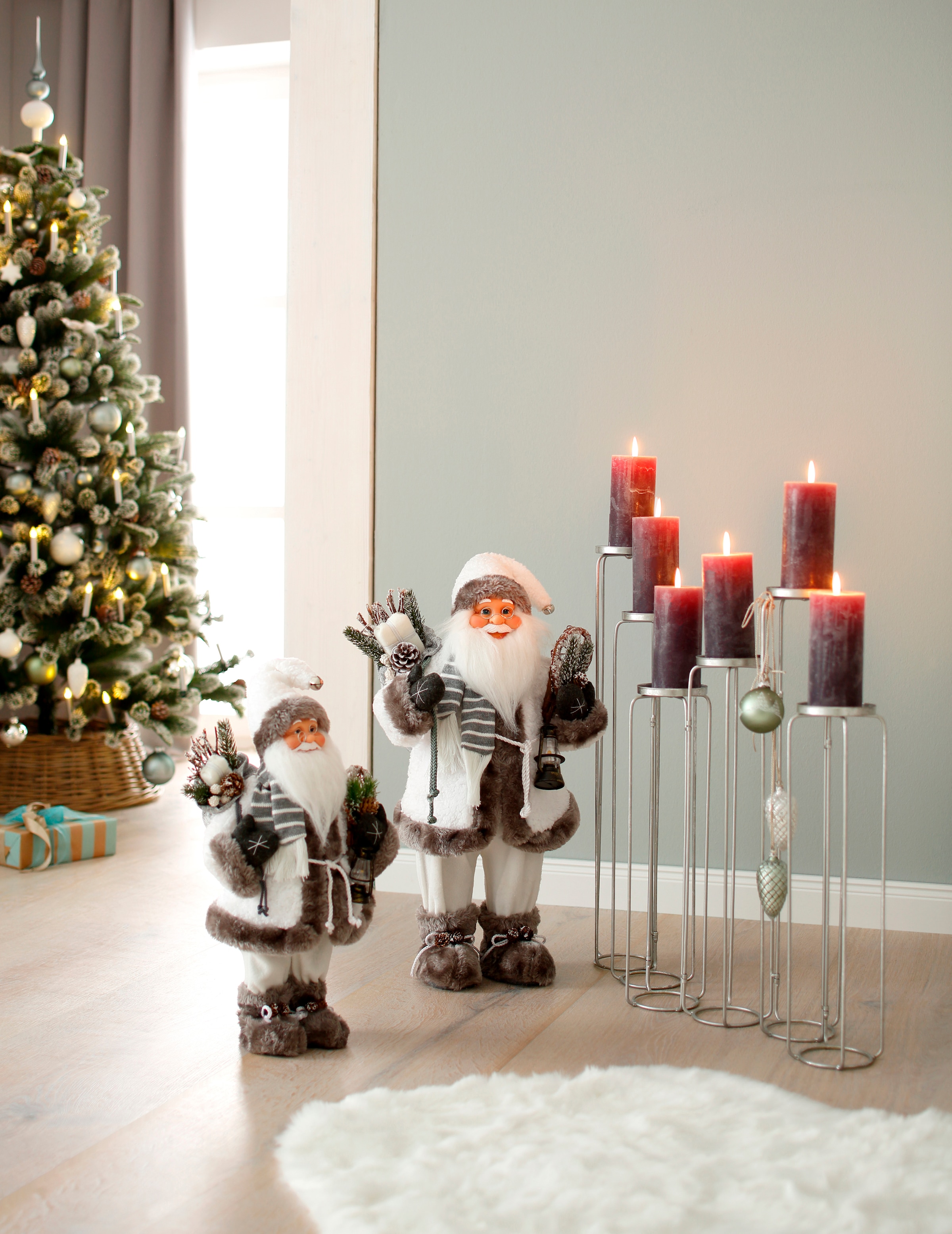 weißem Weihnachtsmann Laterne«, online Weihnachtsdeko bestellen - HOSSNER Mantel und »Santa mit HOMECOLLECTION