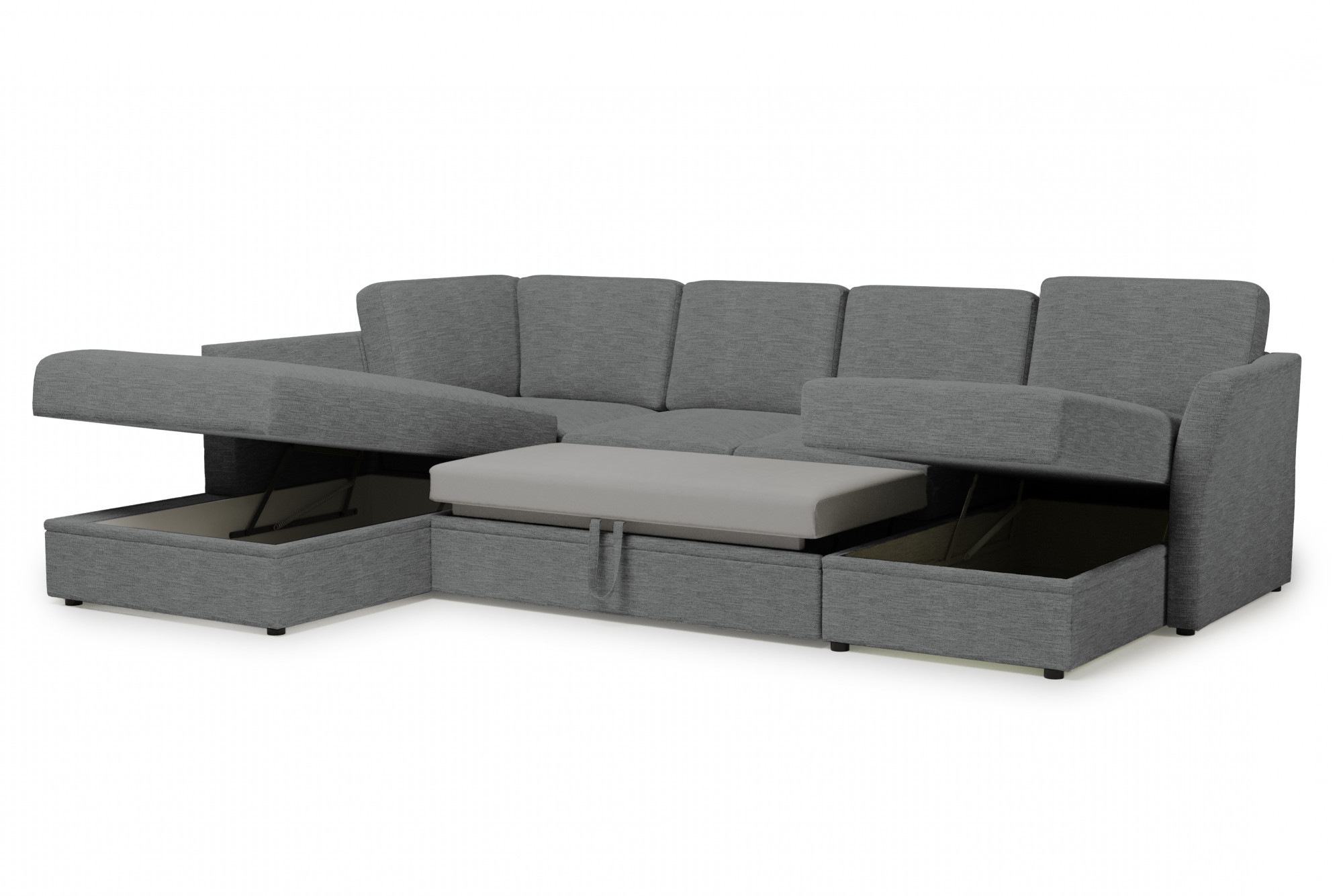Home affaire Wohnlandschaft »Lavars Schlafsofa«, mit Bettfunktion und Stauraum, in zwei verschiedenen Bezugsqualitäten