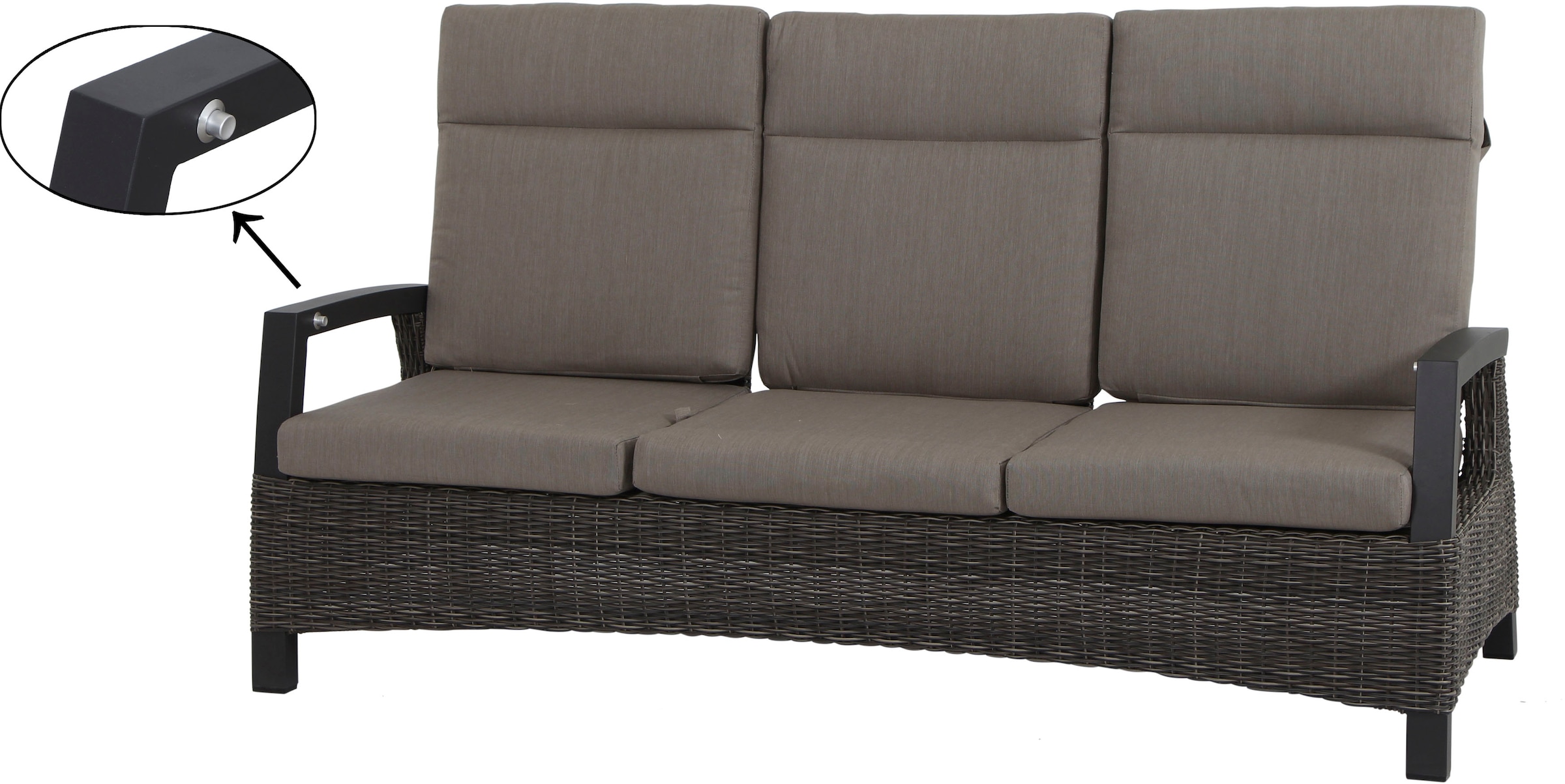 Siena Garden Gartenlounge-Set »Corido«, (Set, 9 tlg.), bestehend aus 2 Sesseln, 1 Sofa, 1 Tisch und 5 Auflagen