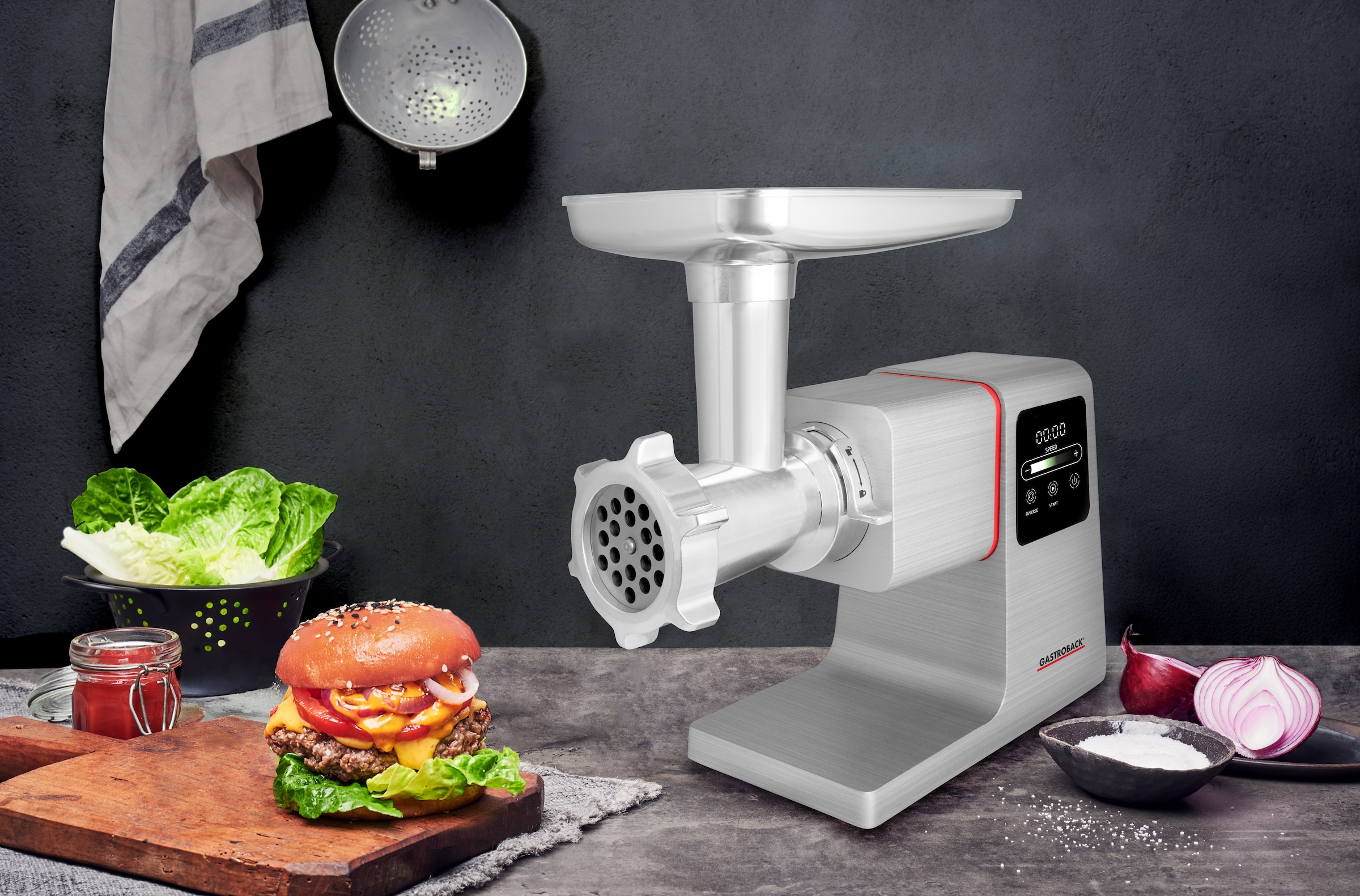 Gastroback Fleischwolf »Design Fleischwolf 6-in-1 Power Pro« inklusive Burger-Presse