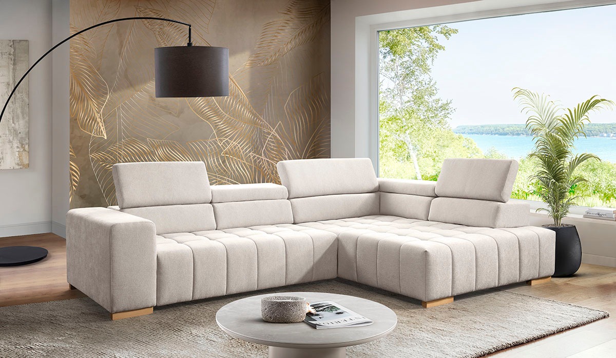 exxpo - sofa fashion Ecksofa »Elianos, hoher Sitzkomfort, aufwendige Kreuzs günstig online kaufen