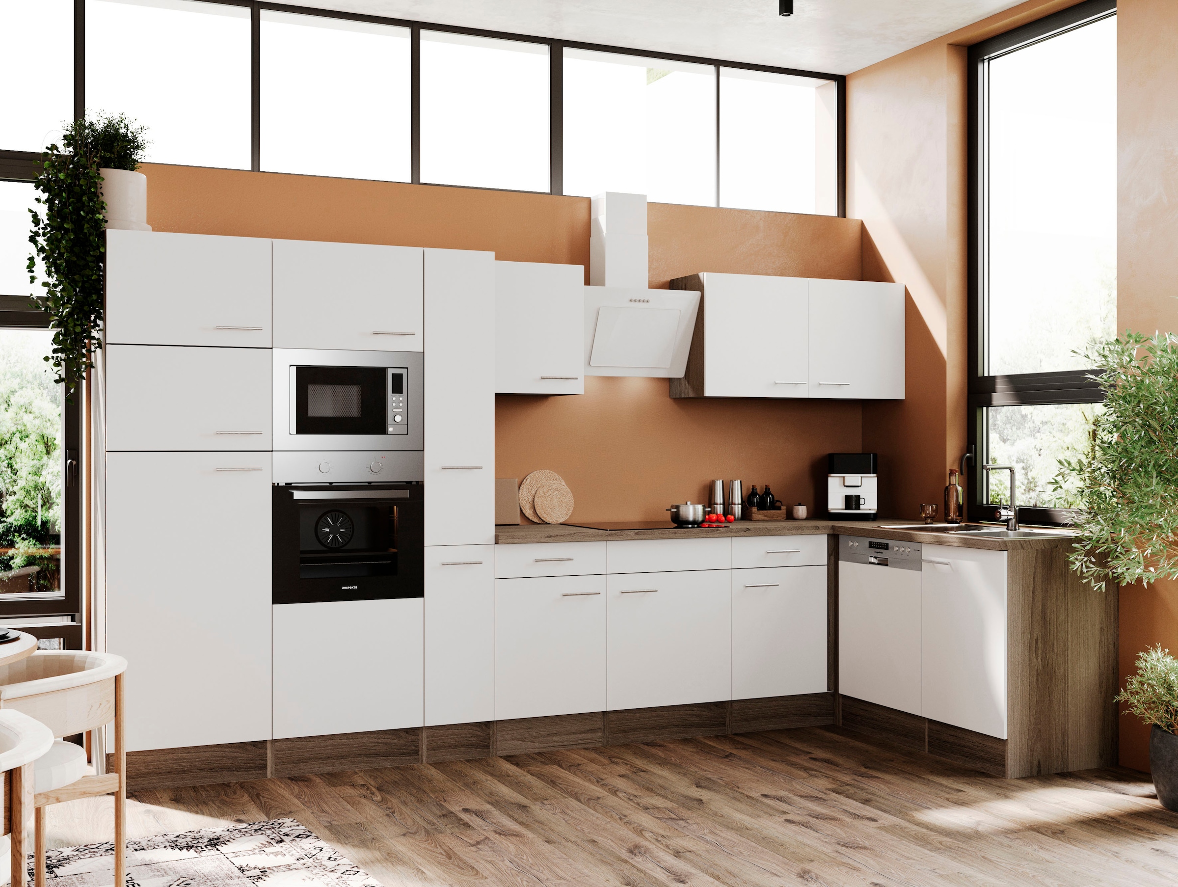 RESPEKTA Küchenzeile »Oliver«, Breite 370 cm, wechselseitig aufbaubar auf  Raten kaufen