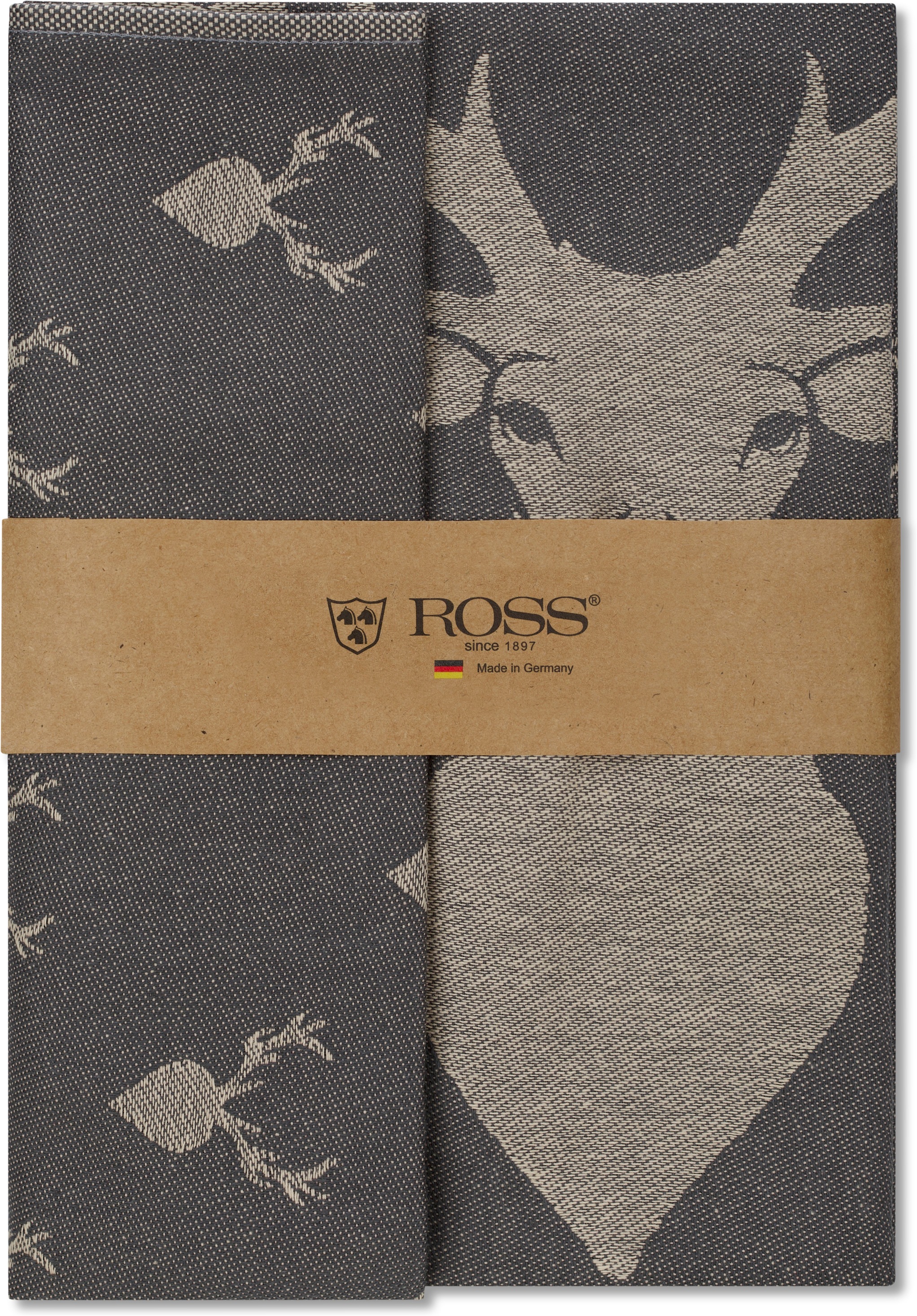 ROSS Geschirrtuch »2er-Set Hirsch + Hirsch, allover«