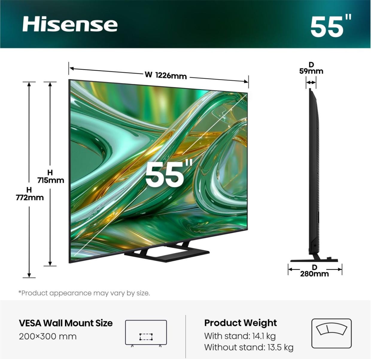 Hisense Mini-LED-Fernseher »55E8S« 139 cm/55 ″ Smart-TV