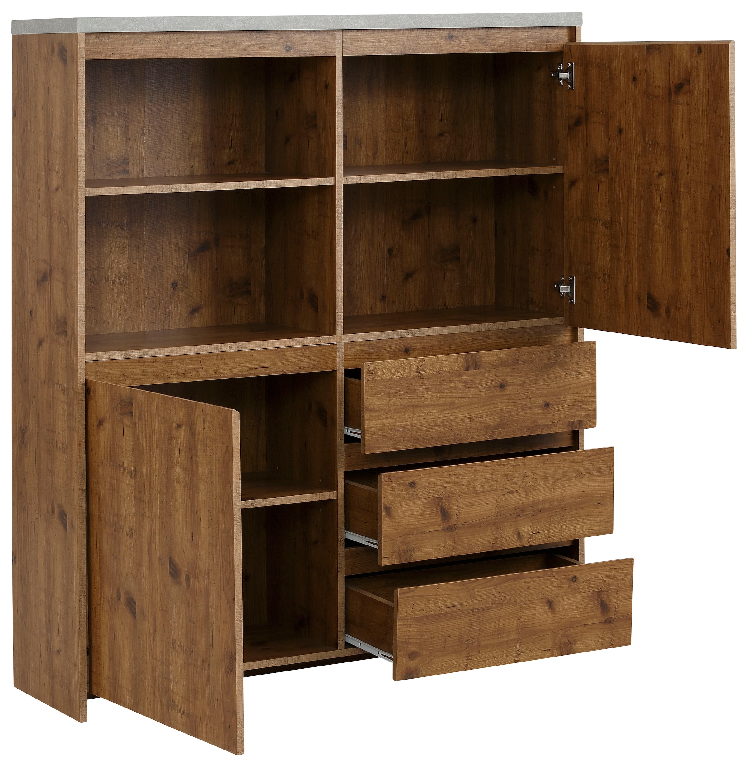 Home affaire Highboard »Maribo«, Stauraumschrank im modernen Landhaus-Stil, Breite 125 cm