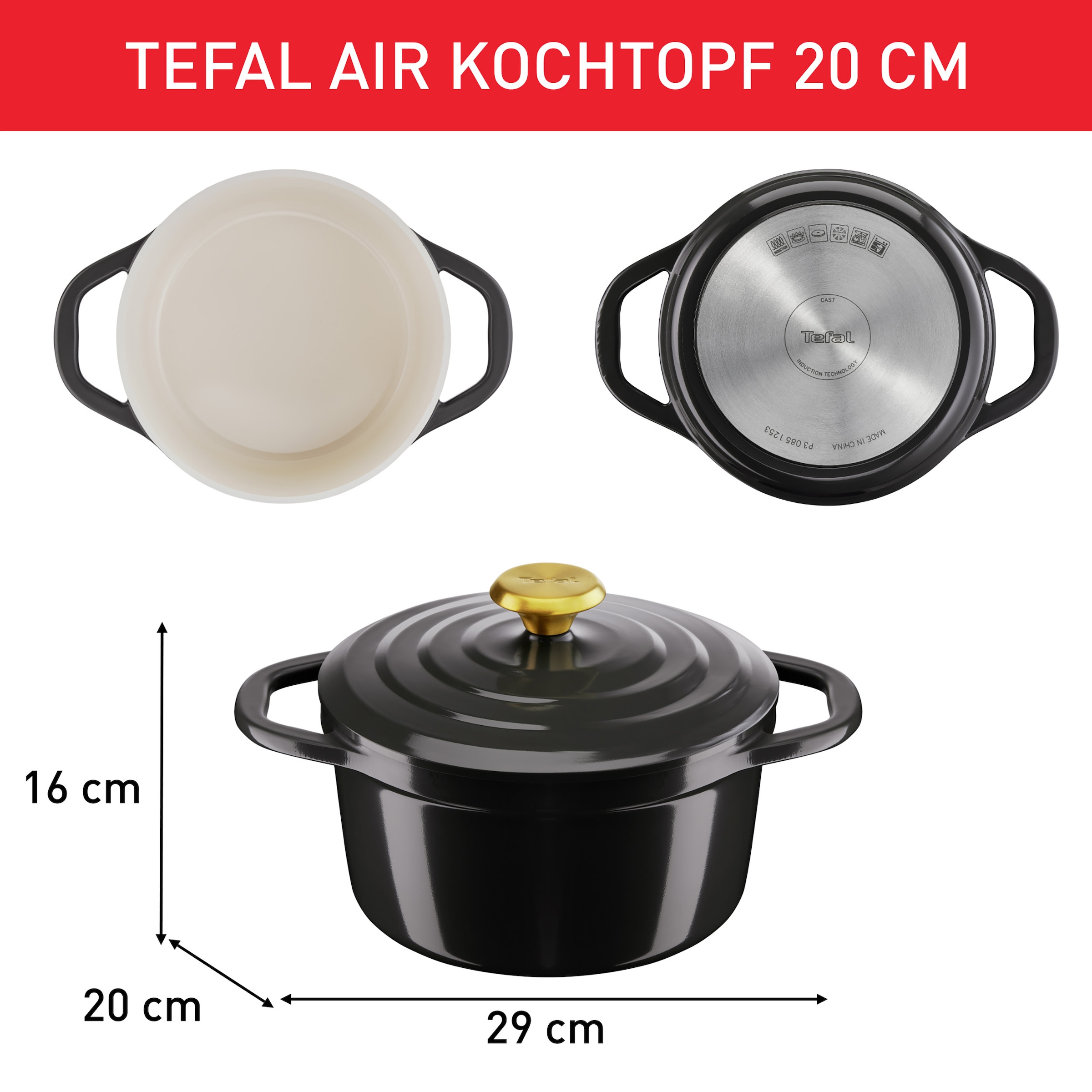 Tefal Kochtopf »Air« 2 Stk. tlg. Aluminiumguss