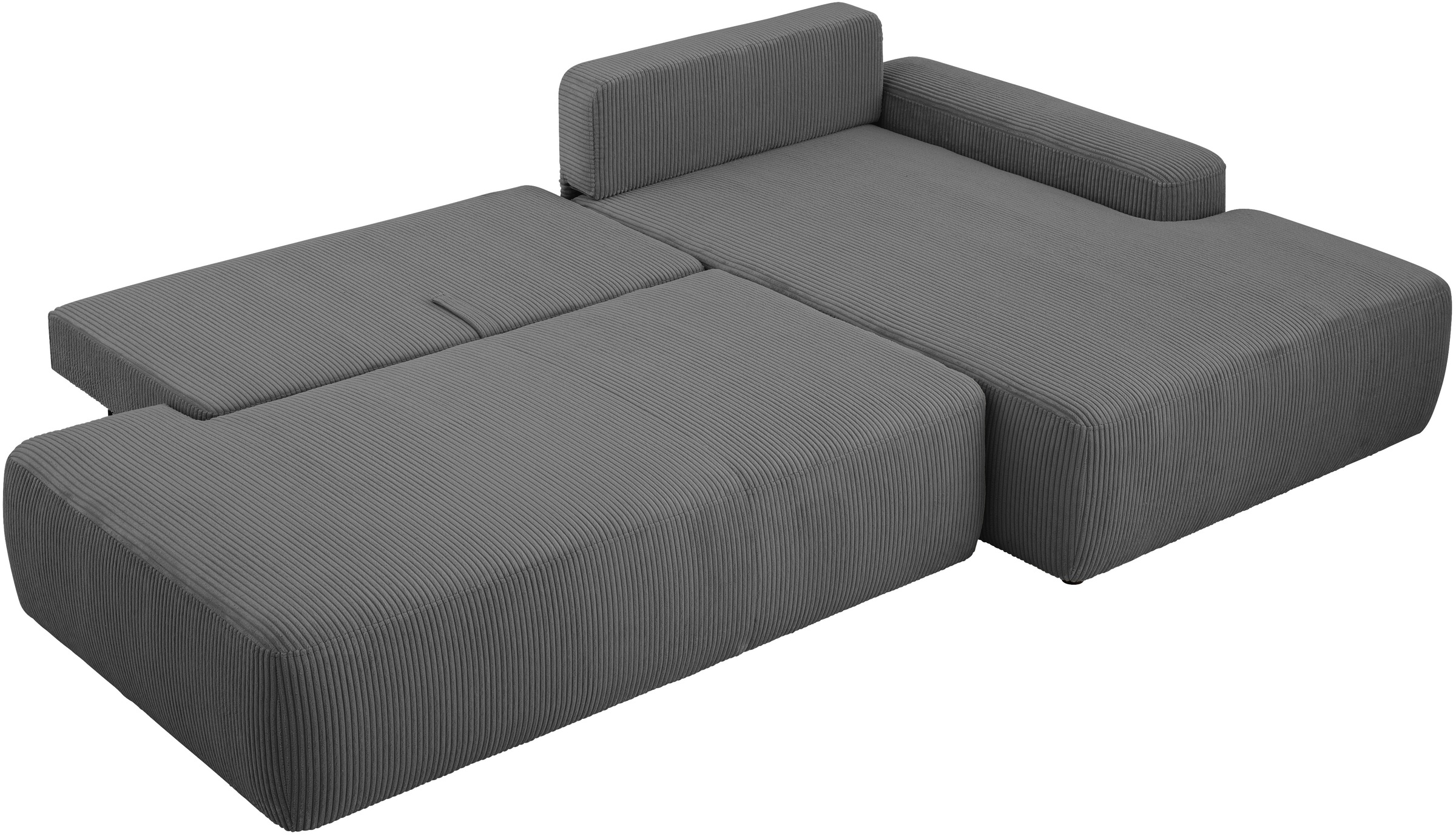 INOSIGN Ecksofa »TORGE, Schlafsofa Cord, Samtvelours u. Strukur fein, Couch in L-Form«, Schlaffunktion und Bettkasten, Liegefläche: 210x125 cm, neues Design