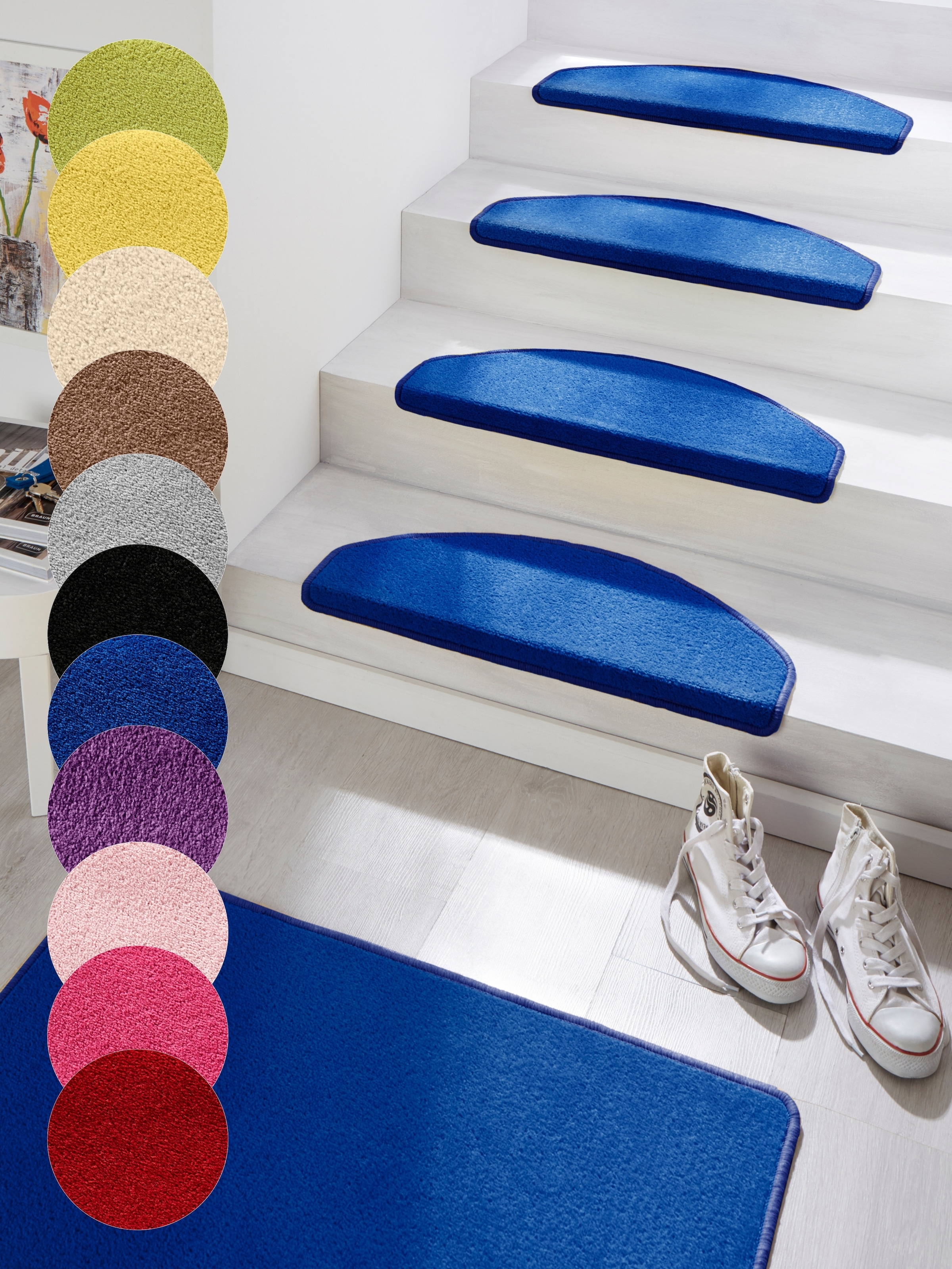 HANSE Home Stufenmatte »Fancy«, halbrund, 7 mm Höhe, 15 Stück, Treppenmatte günstig online kaufen