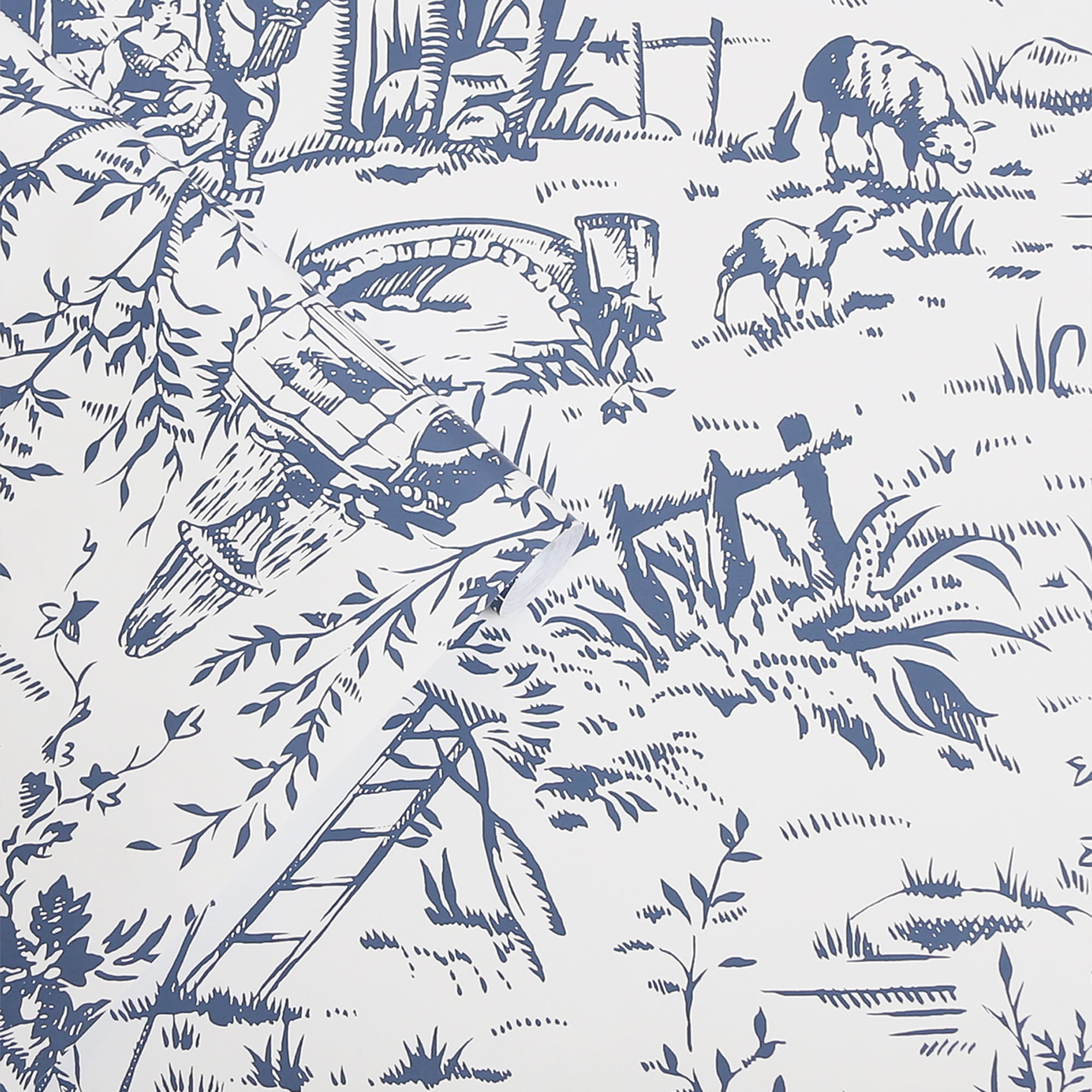LAURA ASHLEY Vliestapete »Toile de Jouy« floral texturiert 10mx52cm