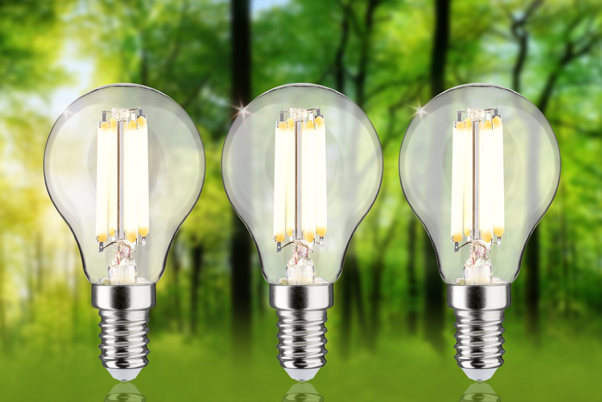 Paulmann LED-Leuchtmittel »Eco-Line Filament 230V LED Tropfen E14 3er-Pack 525lm 2,5W 3000K Klar«, E14, 3 St., Warmweiß