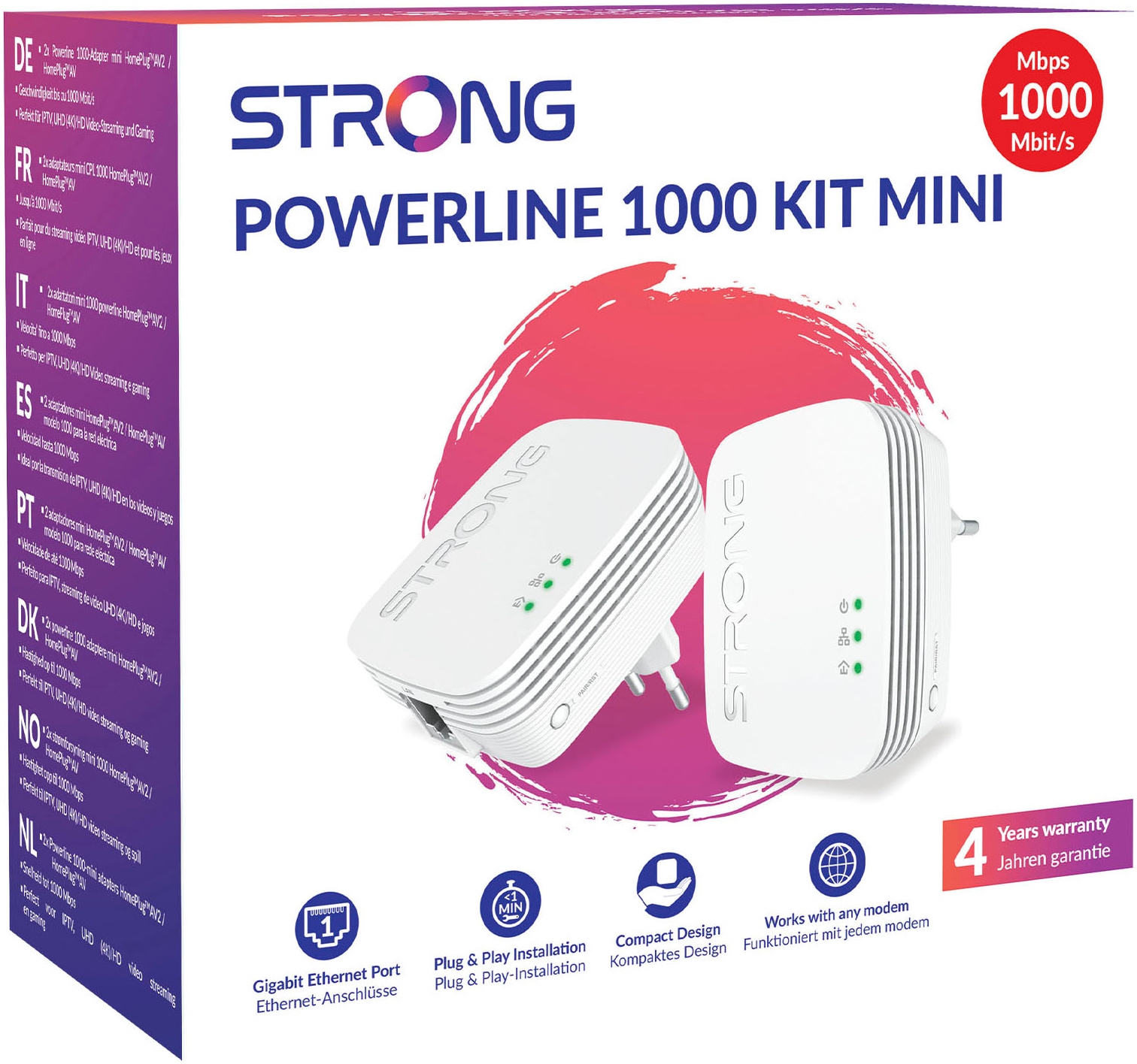 Strong Reichweitenverstärker »Powerline MINI 1000 Mbit/s Set (3 Einheiten)«