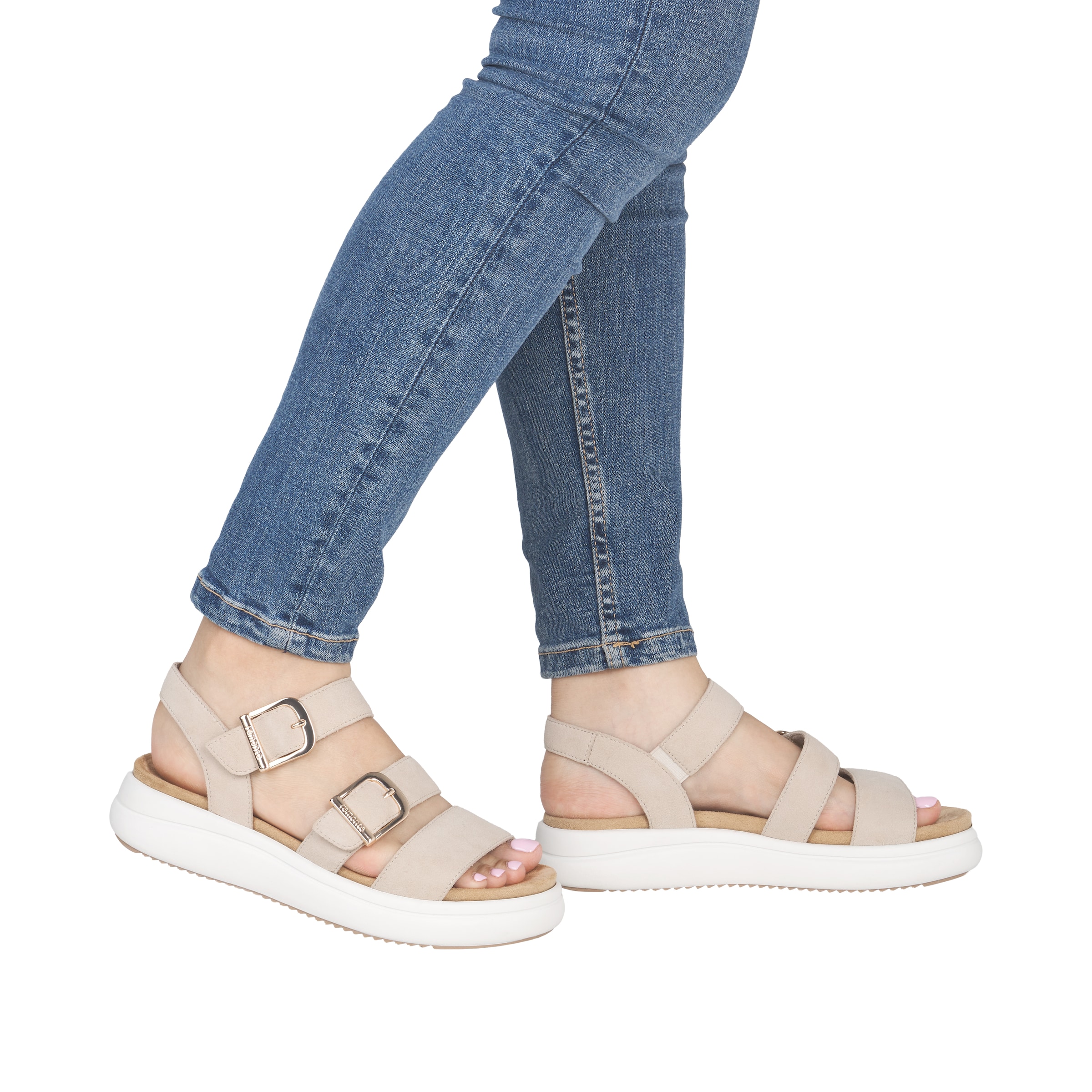 Remonte Plateausandale  Sommerschuh, Sandale mit Softfußbett und zwei Klettverschlüssen